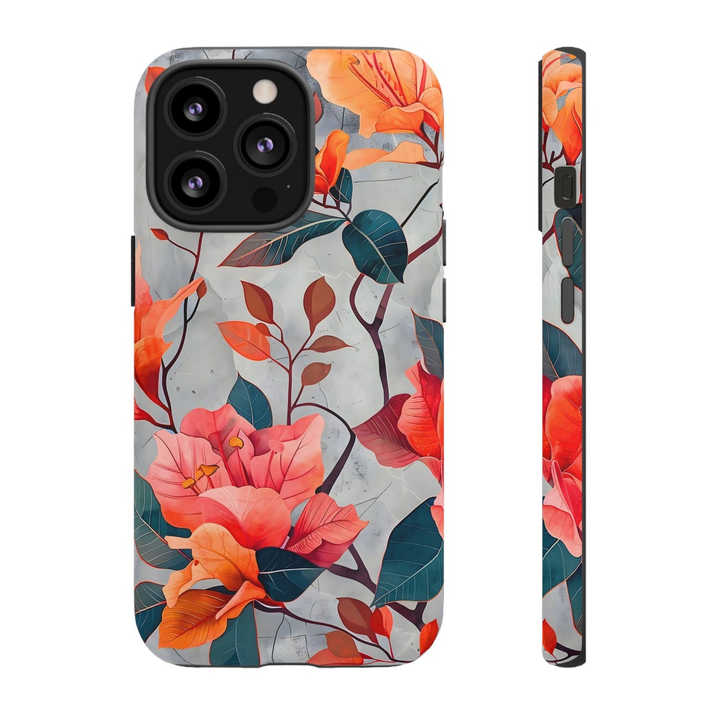 Floral Phone Case, Tough Cases, Flower Power, Gift for Her, Decorative Phone Cover, Trendy Accessories, Everyday Style