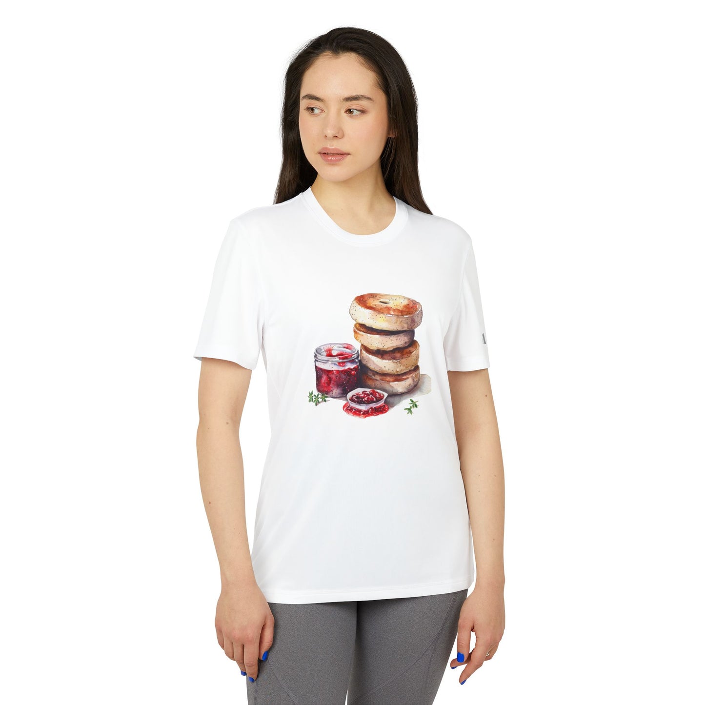 Adidas Unisex Sport T-Shirt - Artistic Food-Themed Painting for Home Decor - Casual Fitness Wear