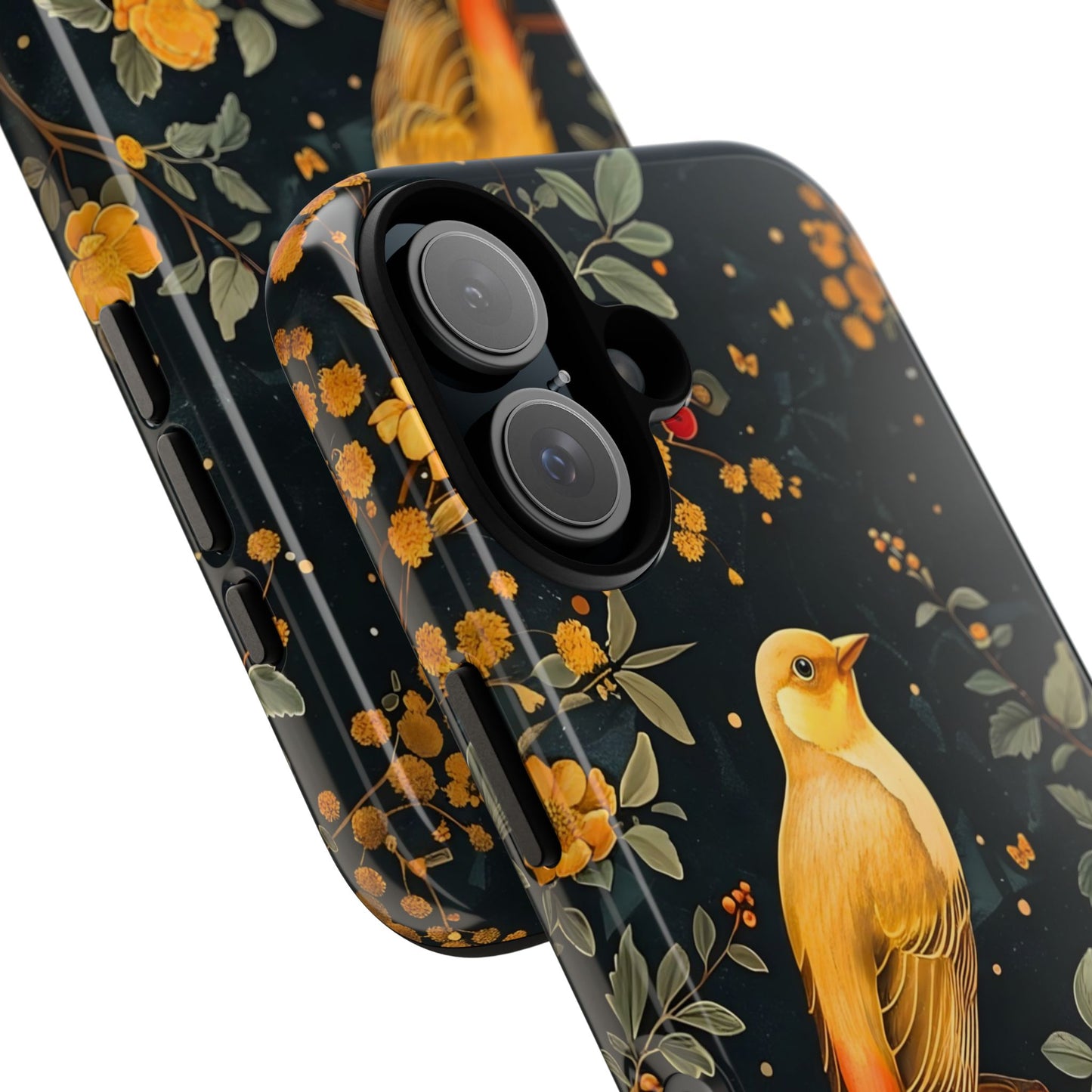 Floral Phone Case, Tough Cases with Bird Design, Nature Lover Gift, Stylish Protection, Birthday Present, Floral Phone Cover