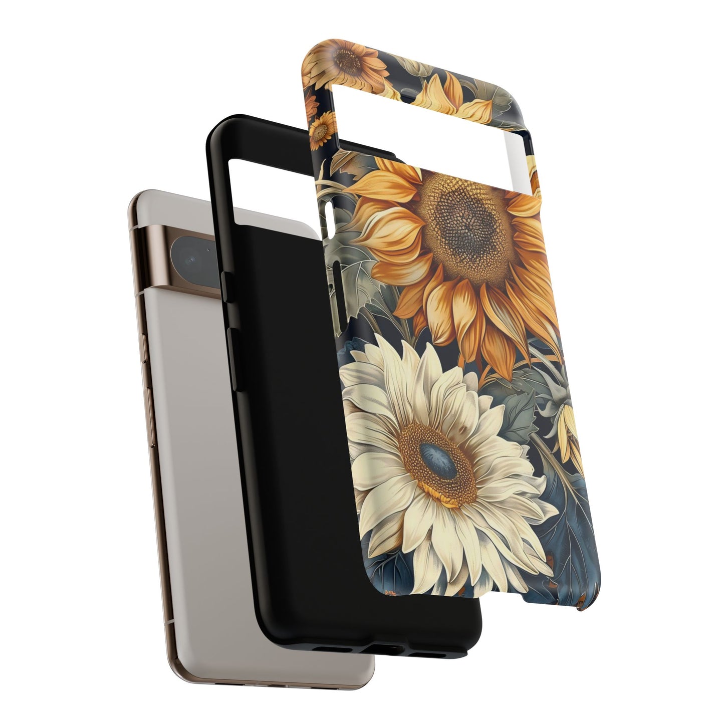 Sunflower Phone Case, Floral Tough Phone Cover, Gift for Nature Lovers, Phone Accessories, Sunflower Gifts