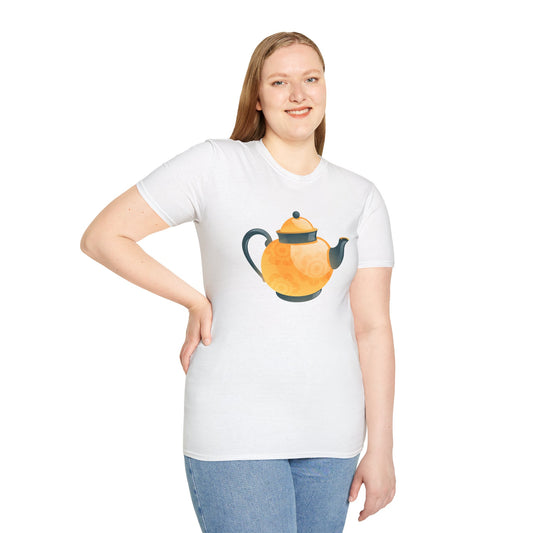 Unisex Softstyle T-Shirt - Classic British Tea Kettle - Timeless Elegance in Tea Time