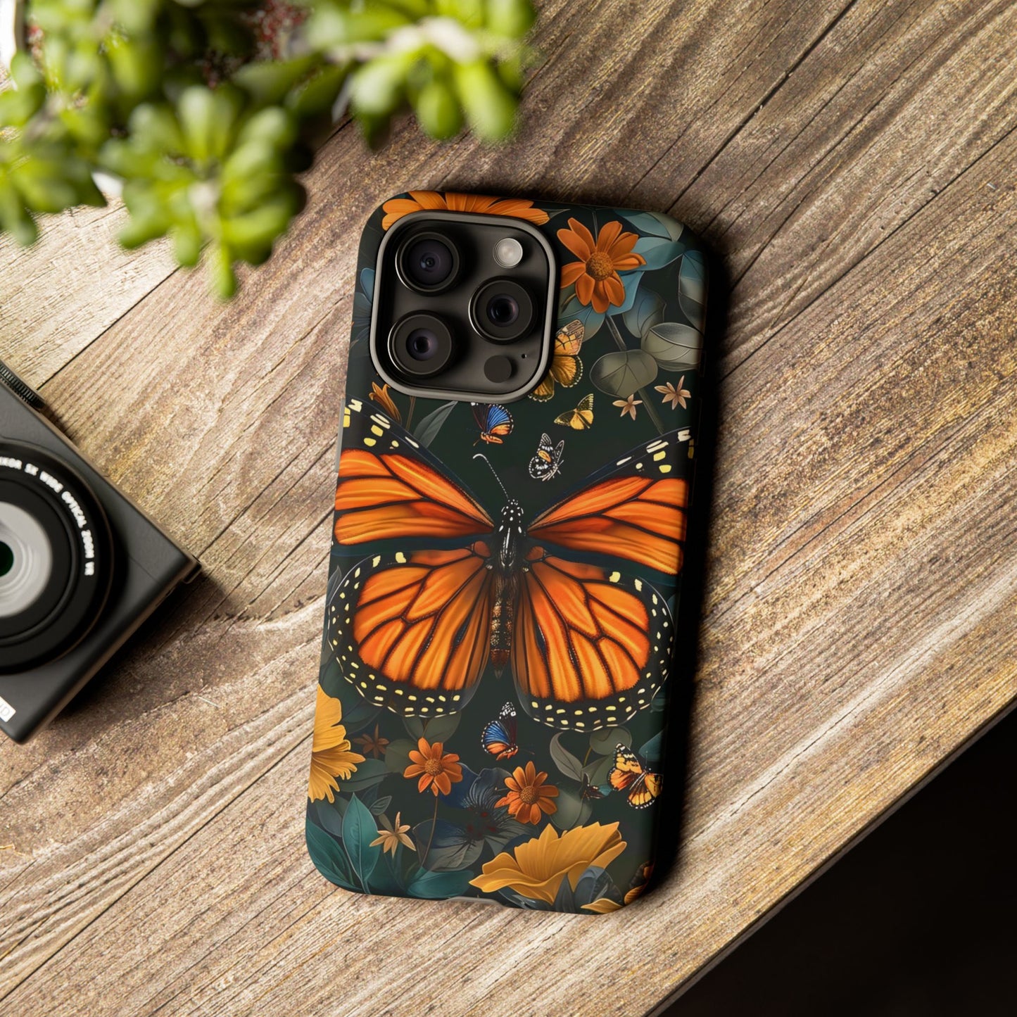 Monarch Butterfly Phone Case, Tough Cases, Nature Lover Gift, Floral Mobile Cover, Eco-Friendly Phone Accessory, Butterfly Design