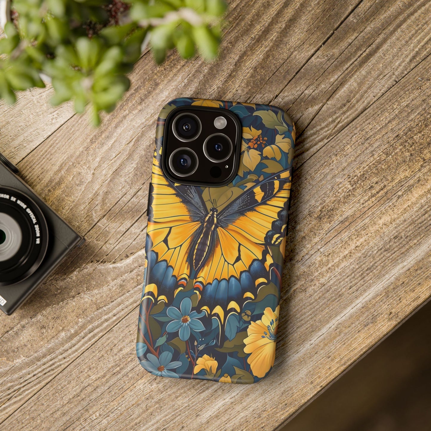 Colorful Butterfly Phone Case, Floral Design, Tough Cases, Protective Cover, Gifts for Nature Lovers, Birthday Present