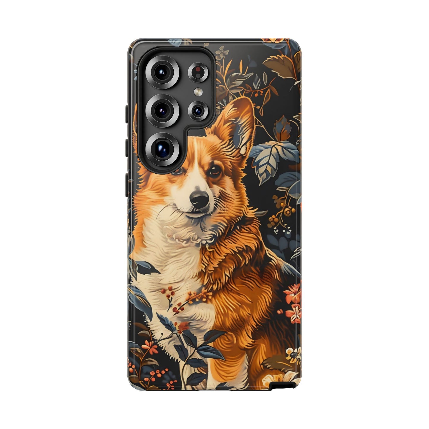 Corgi Floral Phone Case - Tough Cases for Dog Lovers, Cute Pet Accessories, Gift for Dog Owners, Floral Design, Personalized Tech Cover