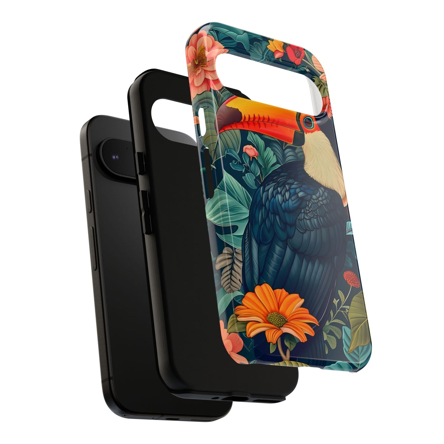 Tropical Toucan Phone Case - Cute Animal Design, Nature Lover Gift, Floral Pattern, Bird Lover Accessory, Summer Vibes