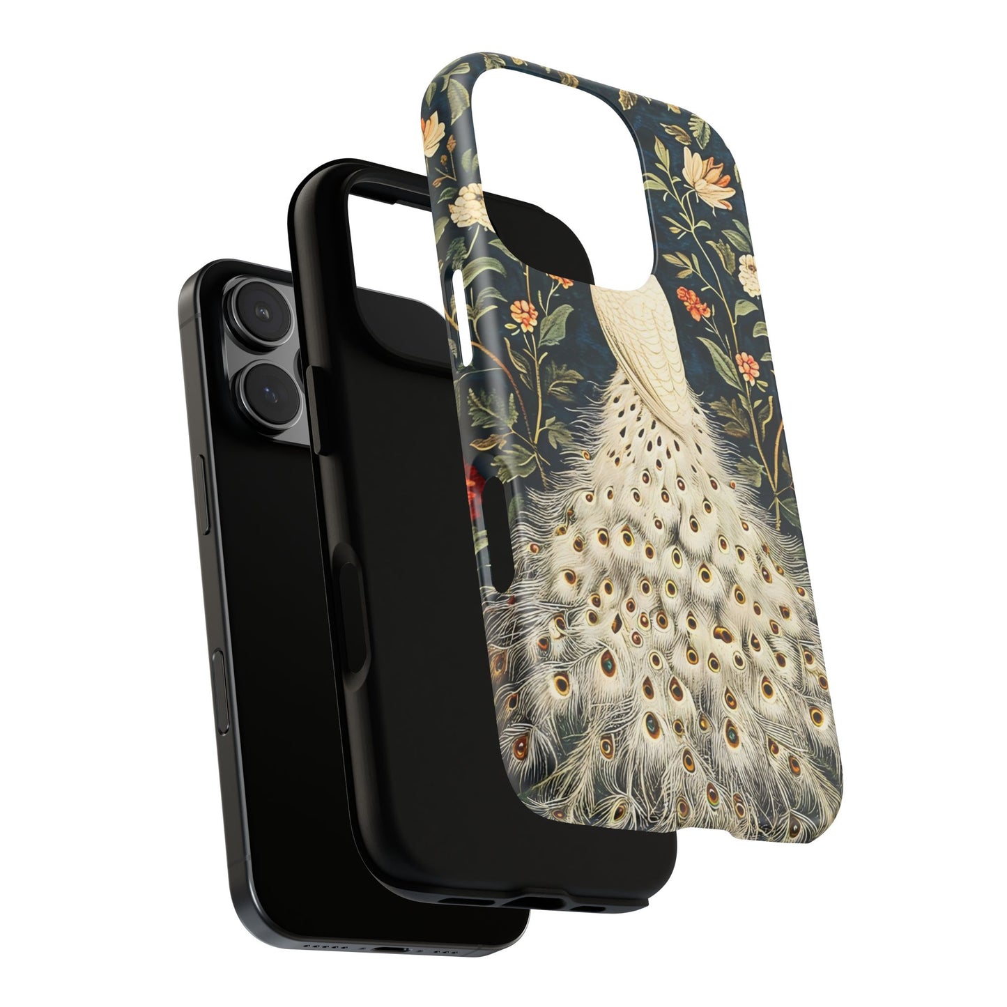 Elegant Peacock Phone Case, Floral Phone Cover, Tough Cases, Stylish Tech Gift, Nature Lover Accessory, Birthday Gift