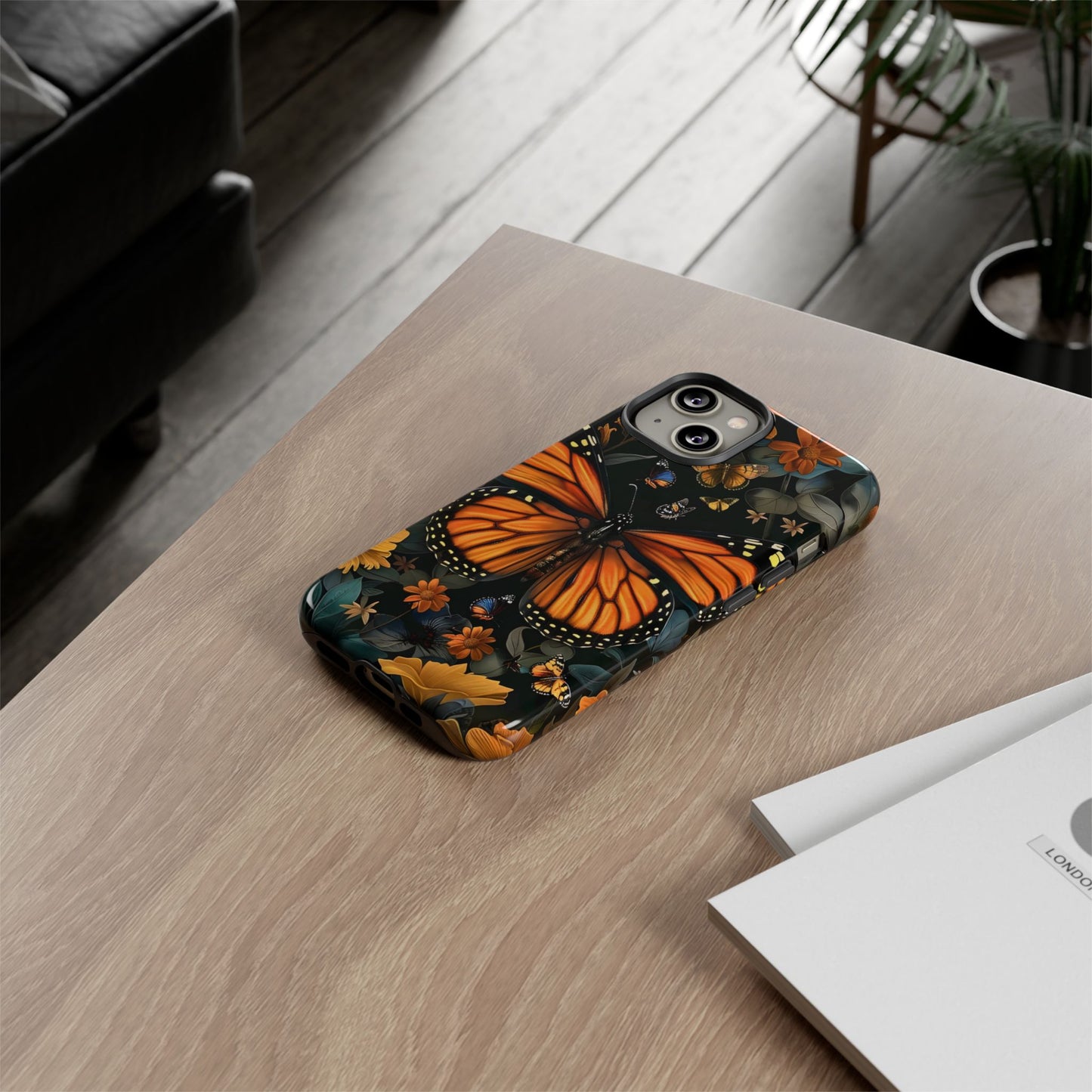 Monarch Butterfly Phone Case, Tough Cases, Nature Lover Gift, Floral Mobile Cover, Eco-Friendly Phone Accessory, Butterfly Design