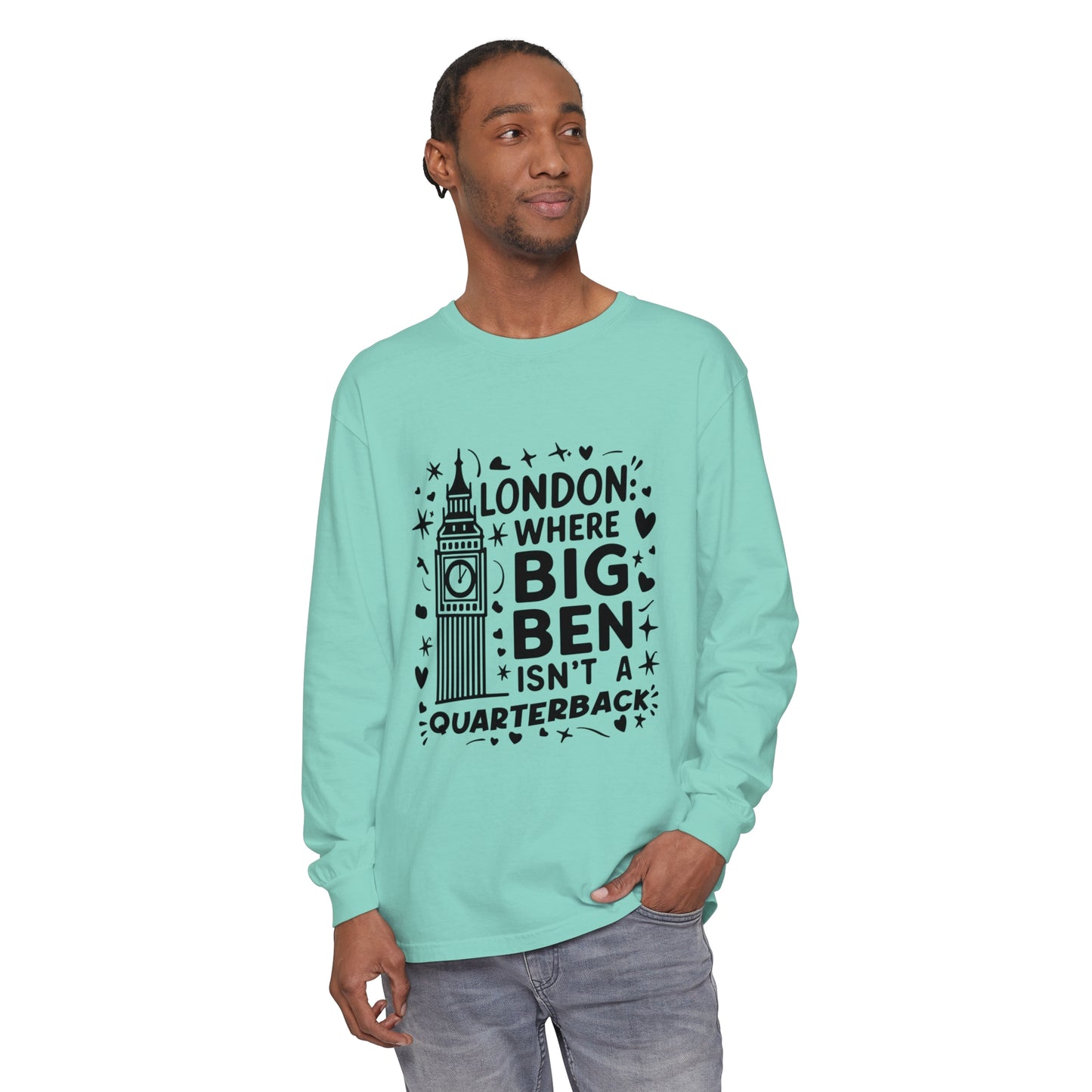 Unisex Garment-dyed Long Sleeve T-Shirt - London's Dream