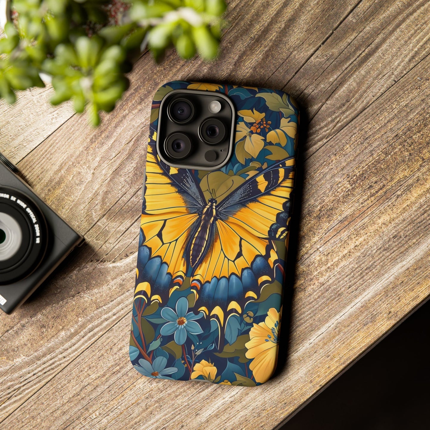 Colorful Butterfly Phone Case, Floral Design, Tough Cases, Protective Cover, Gifts for Nature Lovers, Birthday Present