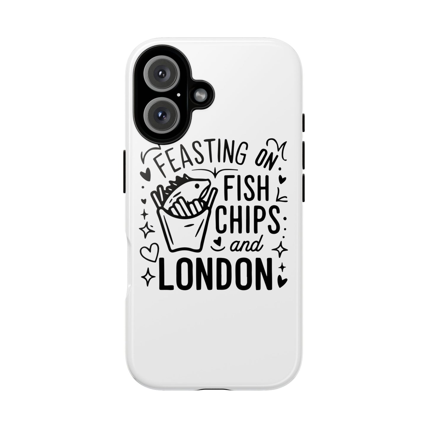 London Fish & Chips Phone Case | Fun Gift for Foodies, Travel Lovers, London Souvenir, Unique Accessories, Personalization Option