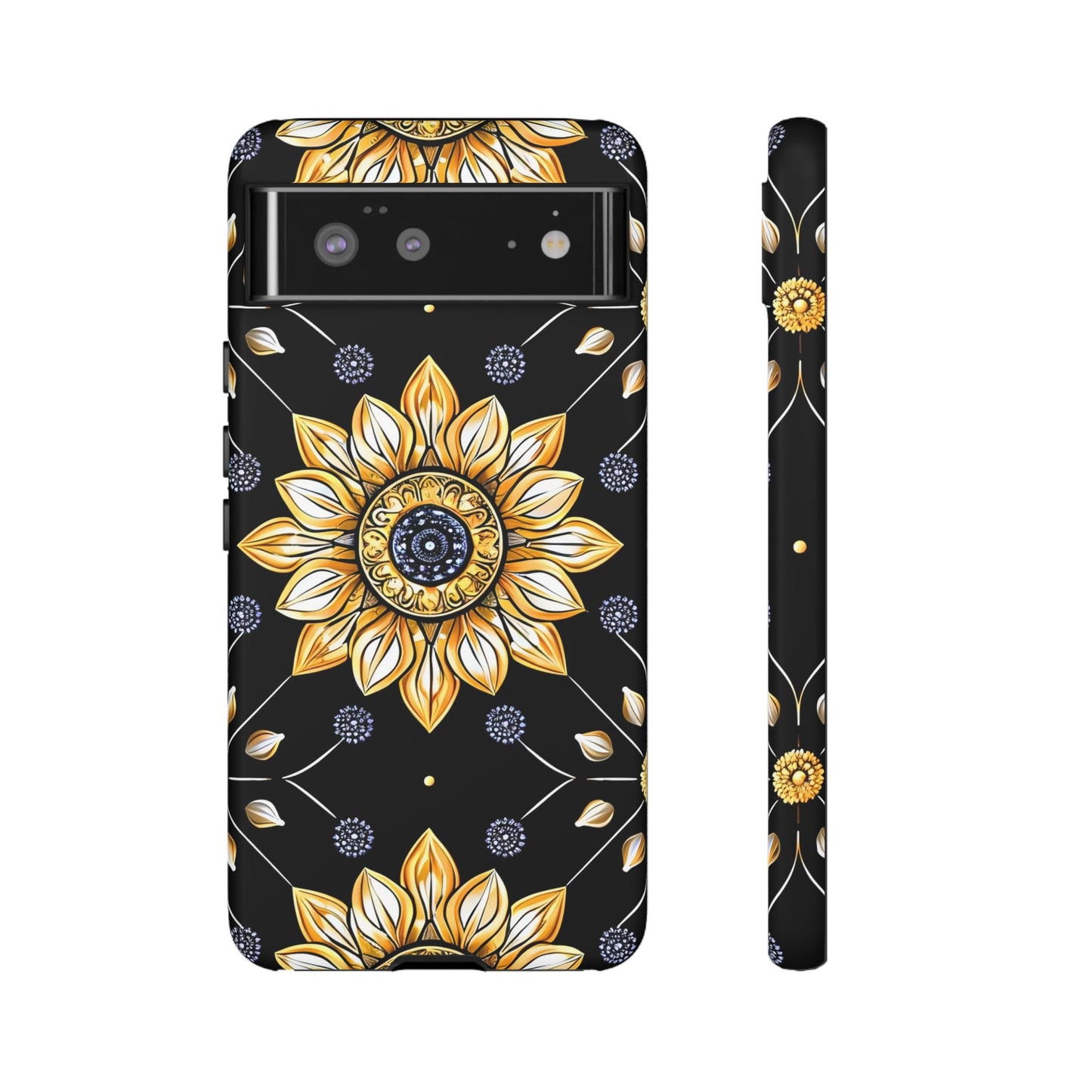 Floral Phone Case with Mandala Design, Tough Cases for iPhone & Samsung, Boho Style, Gift for Her, Unique Accessories