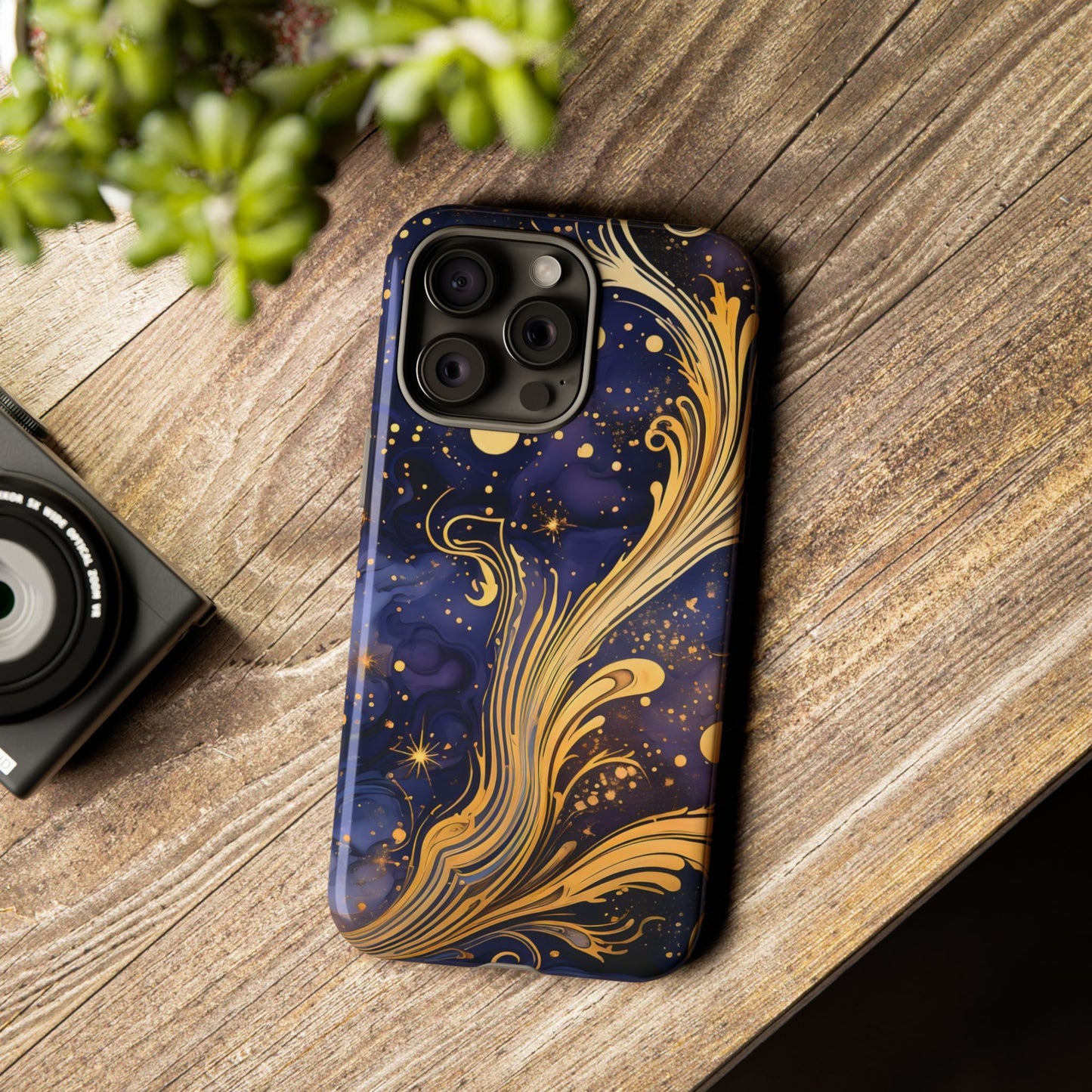 Elegant Floral Phone Case, Tough Cases for Women, Artistic Galaxy Design, Phone Cover for Cosmic Lovers, Unique Gift Idea
