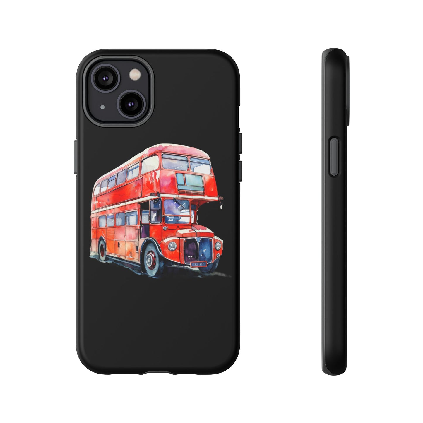 London Bus Phone Case, Tough iPhone Cover, Unique Gift for Travelers, Vintage Style Accessories, Holiday Present Idea