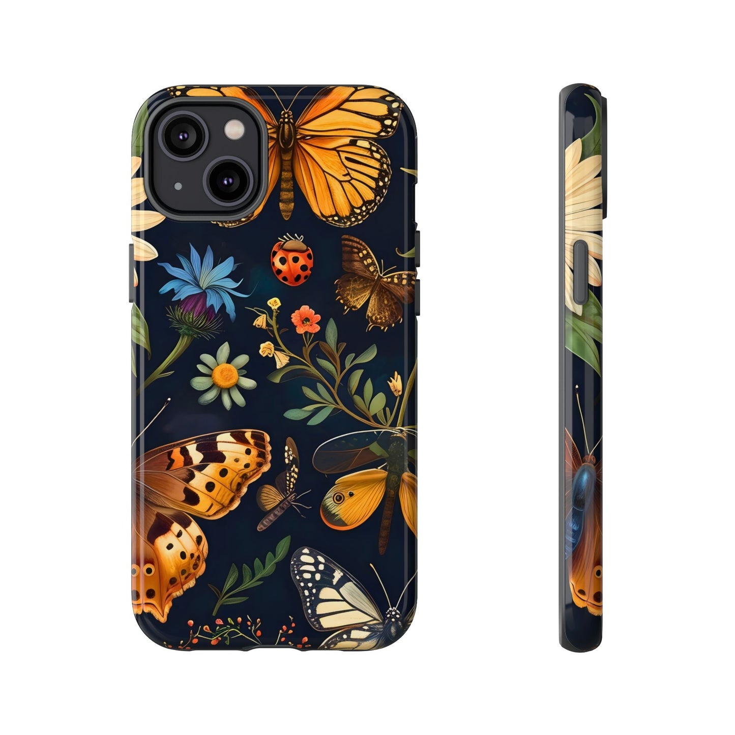 Nature-Inspired Phone Case | Floral Butterfly Design, Tough Phone Cover, Gift for Nature Lovers, Cute Butterfly Case, Home Decor