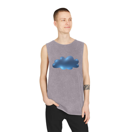 Unisex Stonewash Tank Top - Serene Cloudscape - Dreamy Cloud