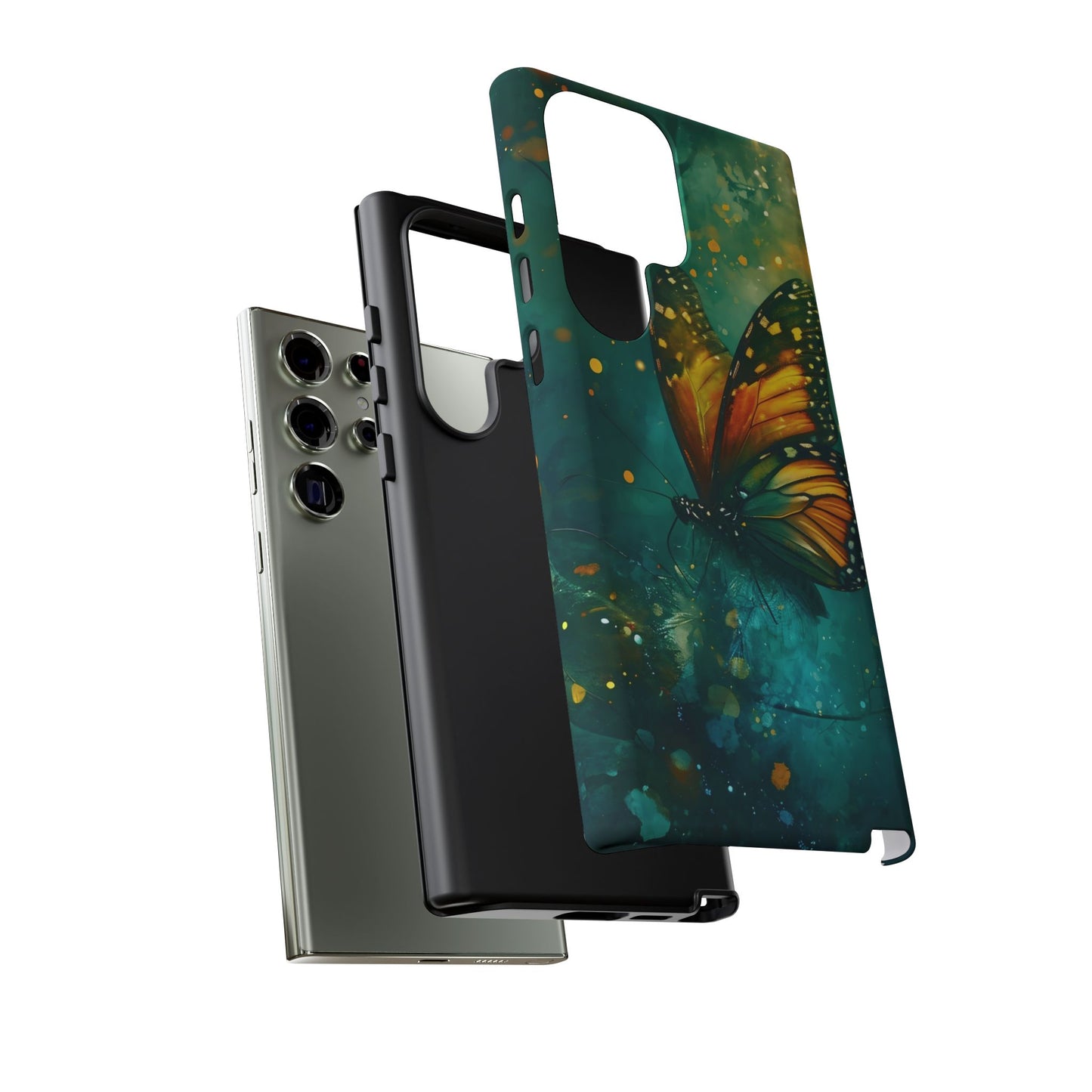 Colorful Butterfly Phone Case, Tough Cases for iPhone and Samsung, Cute Tech Accessories, Nature Lovers Gift, Vibrant Floral Design