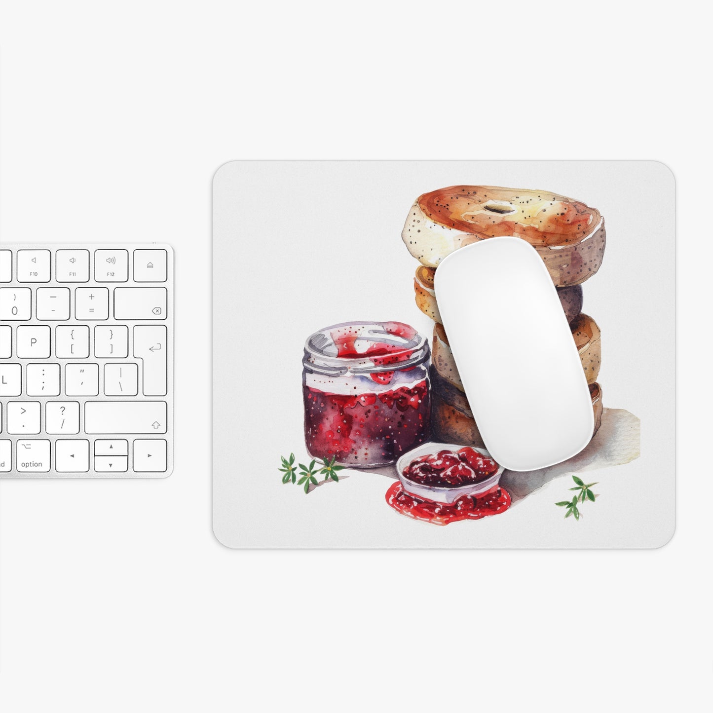 Bagel Lover's Mouse Pad, Office Decor, Cute Gift for Foodies, Bagel Enthusiast Accessory, Kitchen Themed Office Supplies