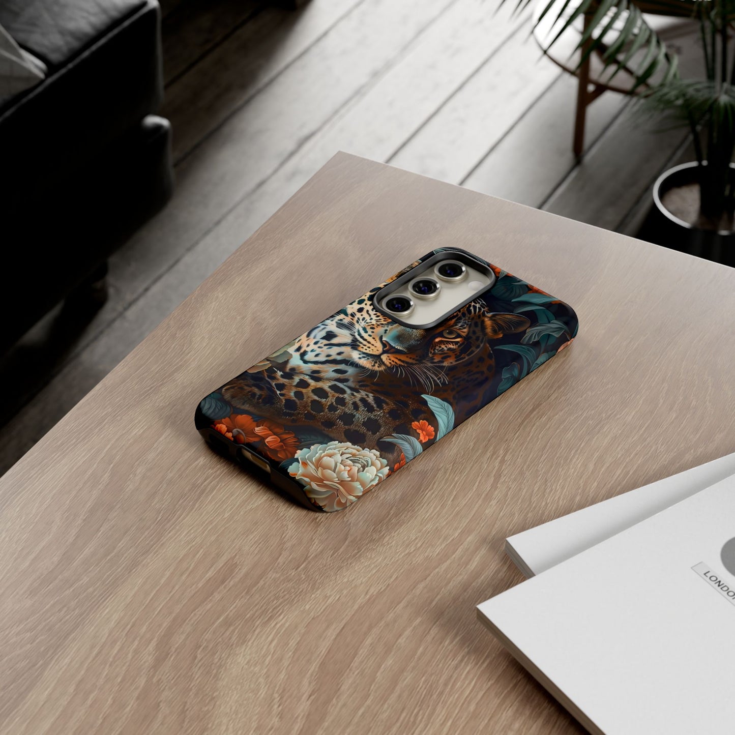 Wildlife Phone Case with Leopard Design | Tough Cases, Animal Prints, Floral Phone Cover, Gift for Nature Lovers, Unique Phone Accessories