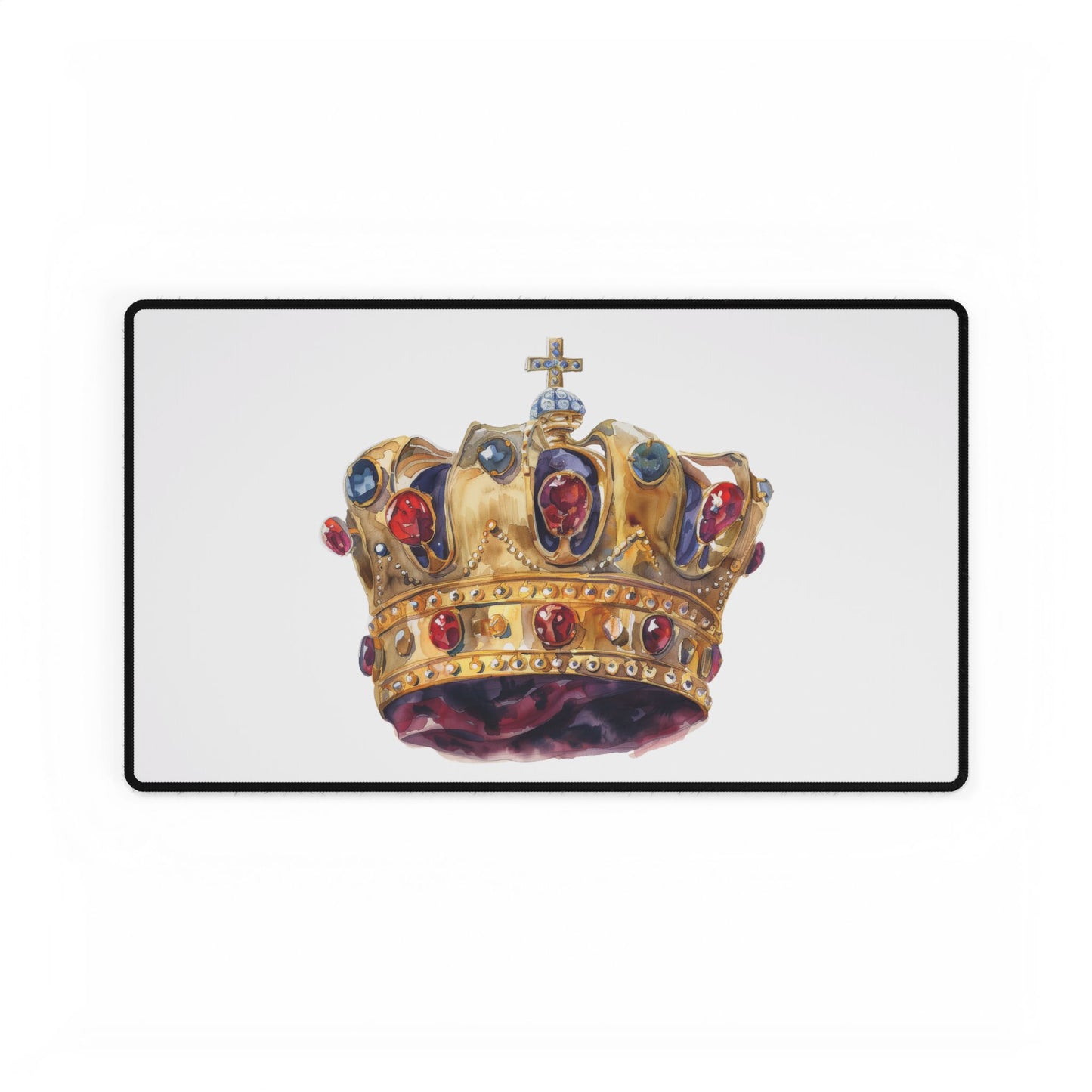 Crown Print Desk Mat - Unique Office Decor, Gaming Mouse Pad, Home Workspace Accessory, Gift for Crown Lovers, Elegant Desk Setup
