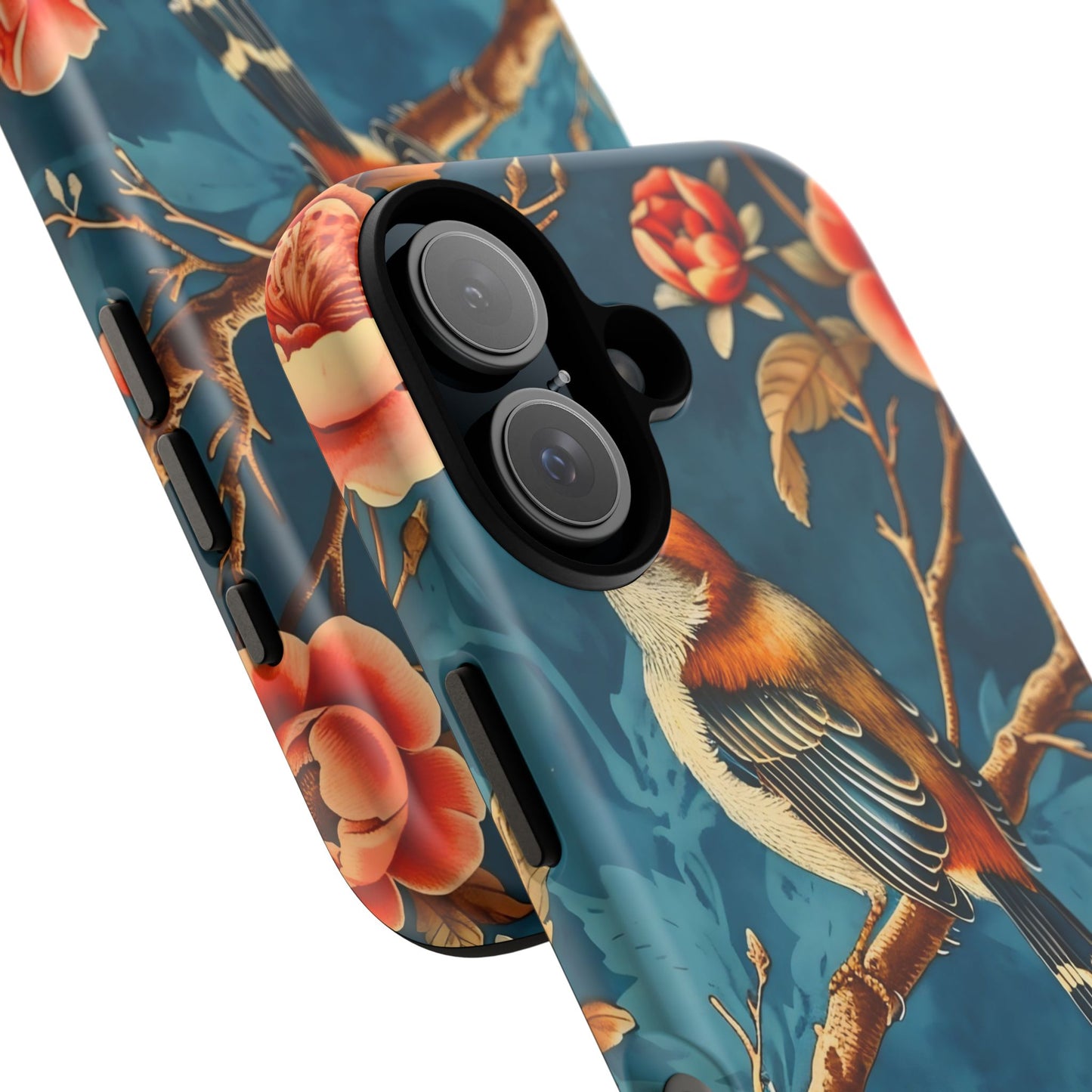 Bird & Floral Phone Case, Tough Cases for Nature Lovers, Gift for Her, Customizable Design, Vibrant Tech Accessories