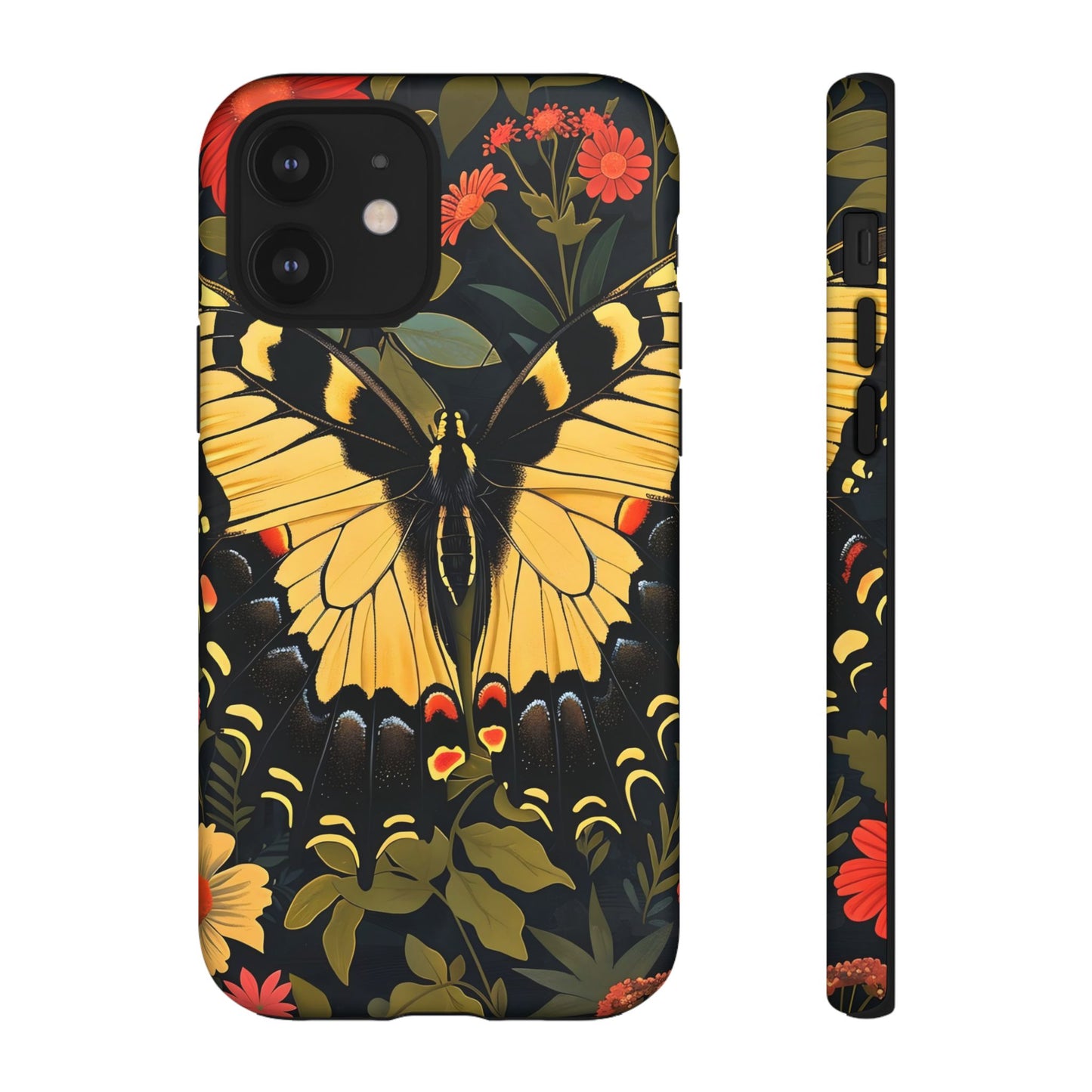 Butterfly Floral Phone Case, Tough Cases with Vibrant Design, Protective Cover for Nature Lovers, Gift for Her
