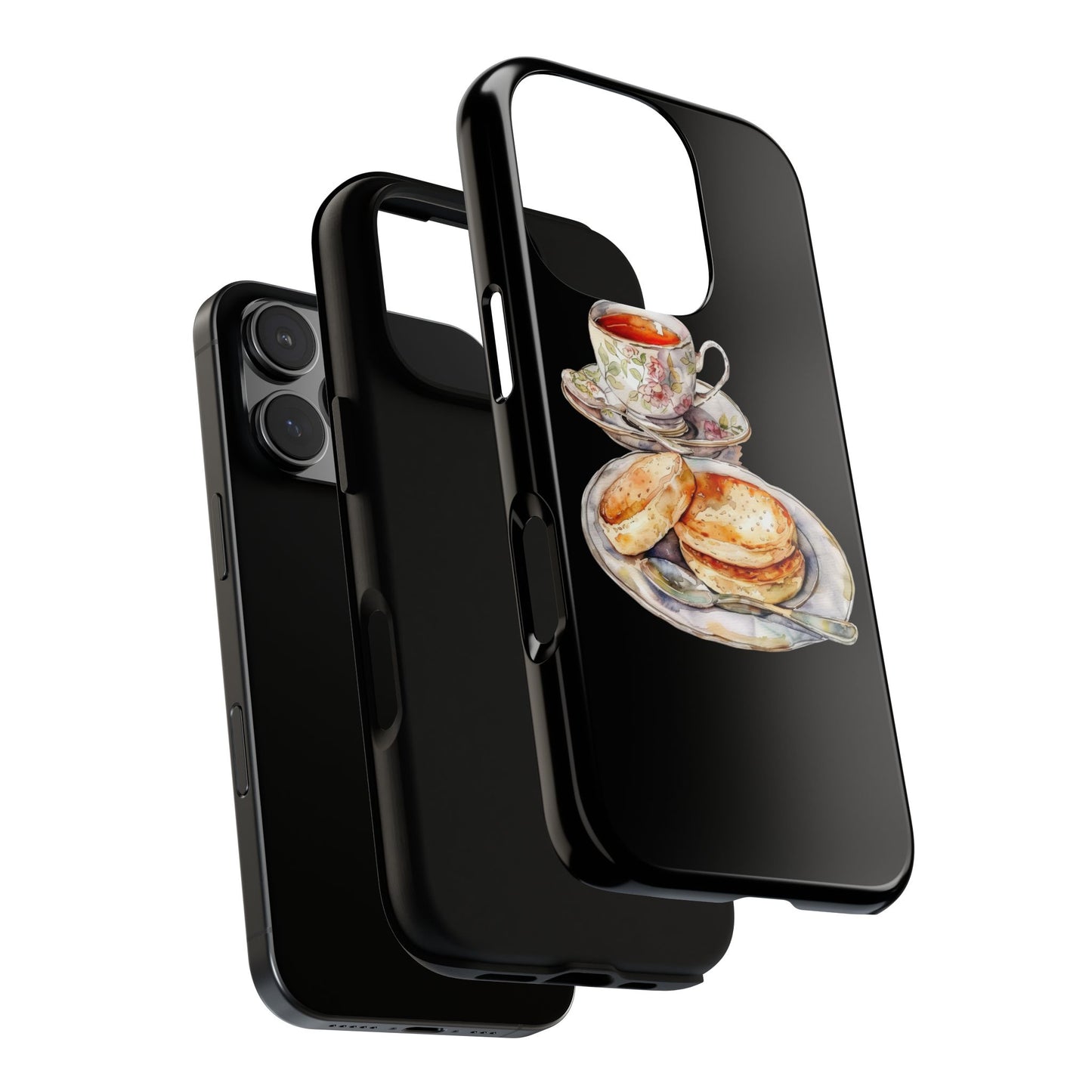 Tea Time Phone Case with Cookies Design, Cute Phone Cover, Gift for Tea Lovers, Kitchen Decor, Whimsical Style
