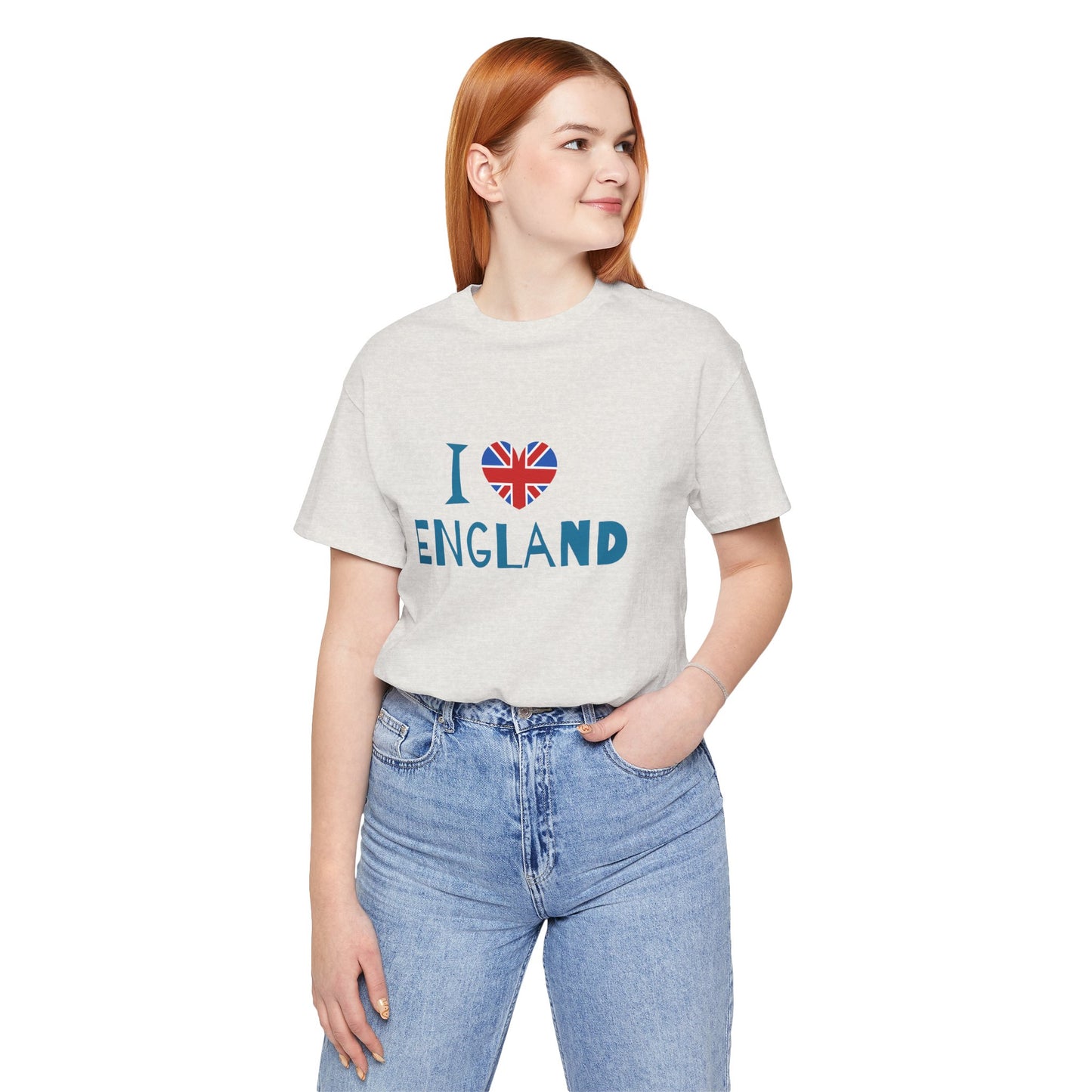 Unisex Jersey Short Sleeve Tee - I Love England - Union Jack Heart Design