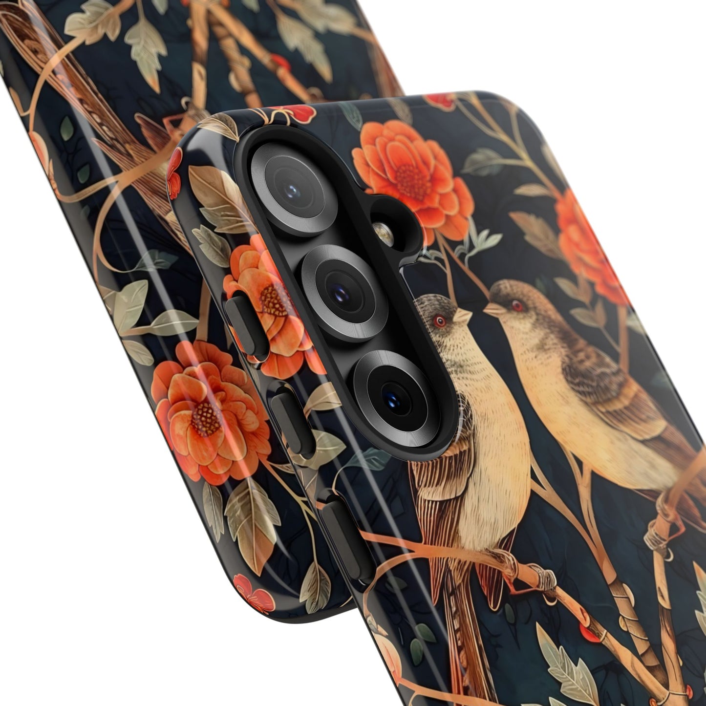 Floral Phone Case – Tough Cases with Bird Design, Unique Gift for Nature Lovers, Stylish Tech Accessory, Phone Cover, Artistic Case