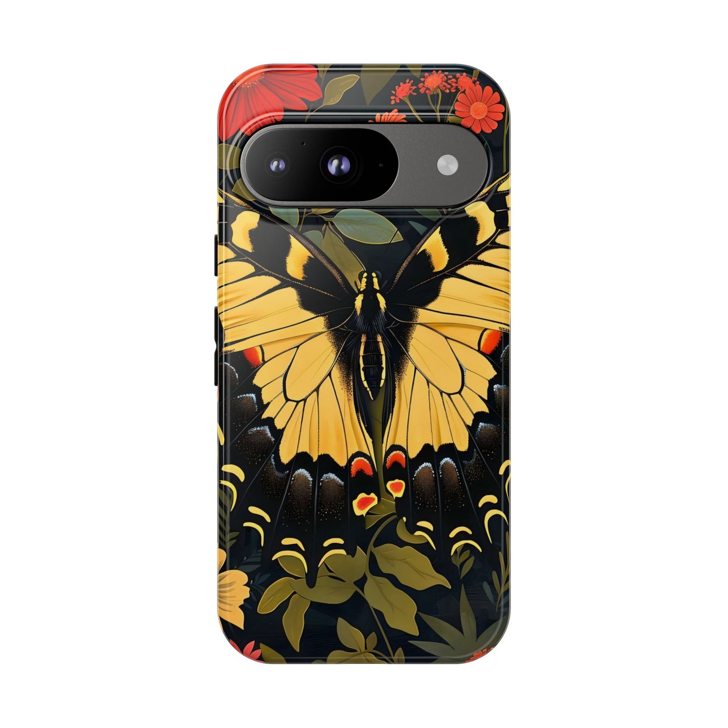 Butterfly Floral Phone Case, Tough Cases with Vibrant Design, Protective Cover for Nature Lovers, Gift for Her