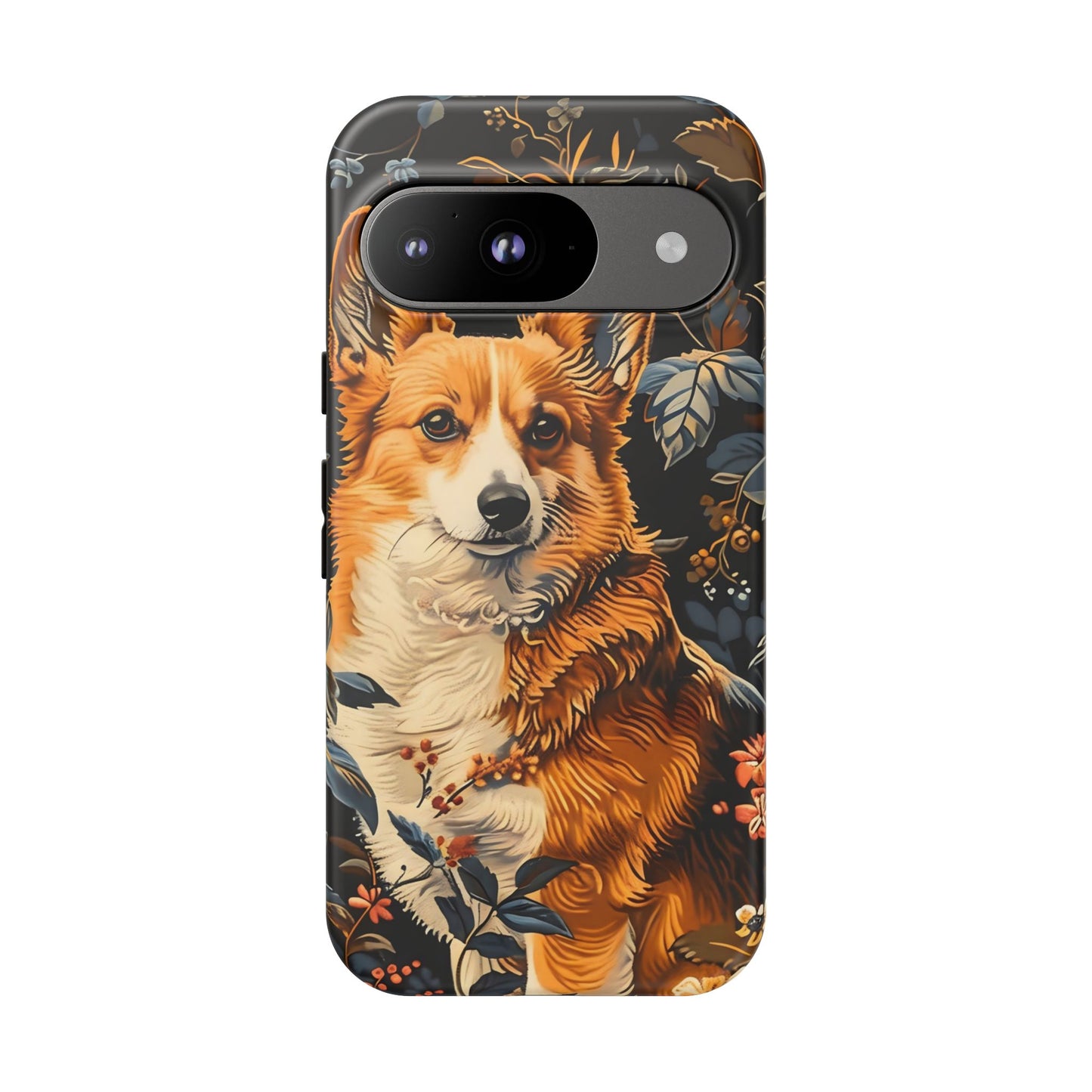 Corgi Floral Phone Case - Tough Cases for Dog Lovers, Cute Pet Accessories, Gift for Dog Owners, Floral Design, Personalized Tech Cover