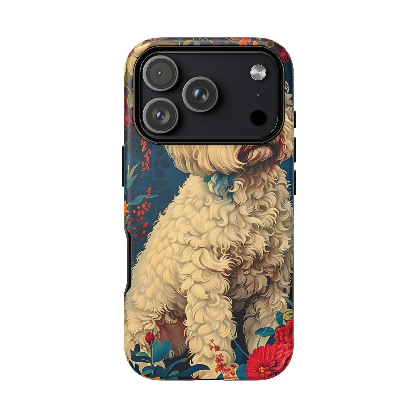 Cute Dog Phone Case, Pet Lover Gift, Floral Design Tough Case, Custom Dog Art, Birthday Gift for Dog Owners, Unique Phone Accessories