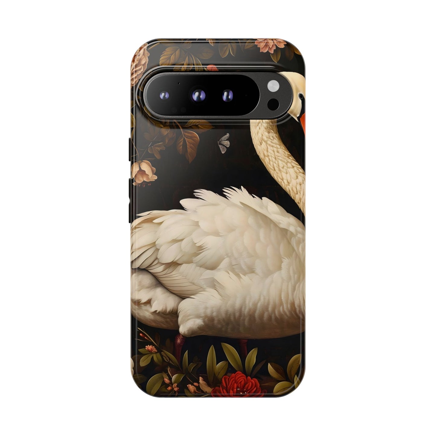 Elegant Swan Phone Case, Floral iPhone Cover, Tough Phone Case, Gift for Her, Nature Lover, Mother's Day, Birthday