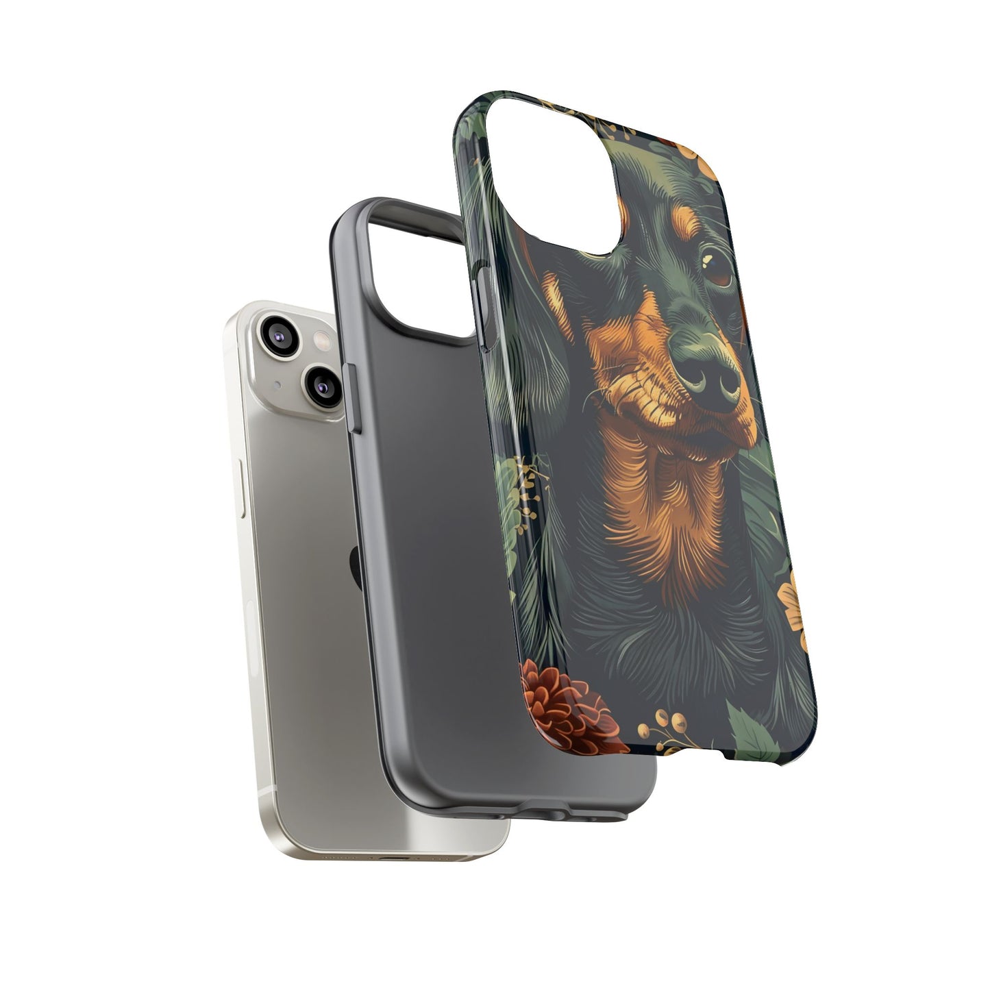 Dachshund Phone Case, Floral Pet Phone Cover, Dog Lover Gift, Tough Phone Case, Custom Dachshund Design, Unique Dog Owner Accessory