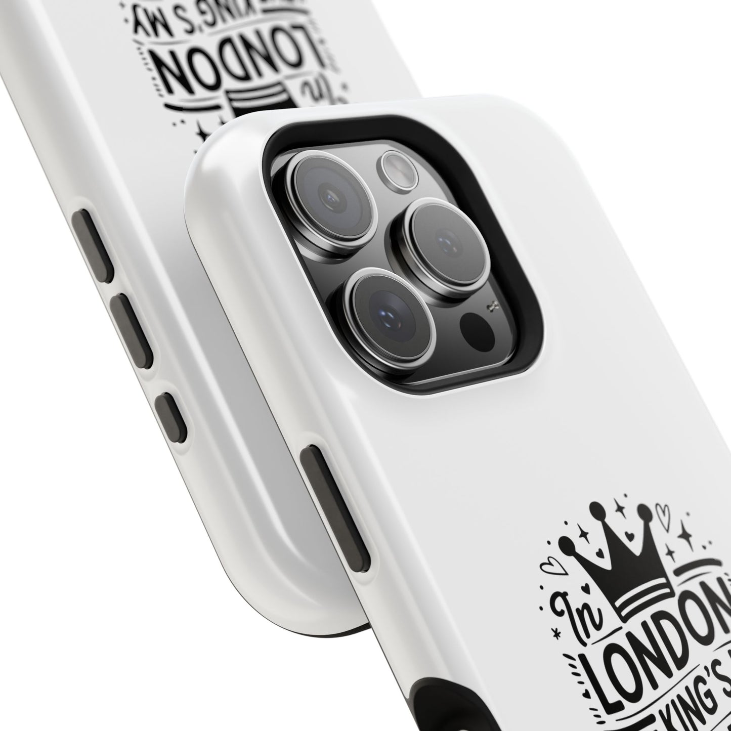 London Themed Magnetic Tough Cases, Phone Accessories, Gift for Travelers, Unique Mobile Cover, London Souvenir, Design: King's My Neighbor