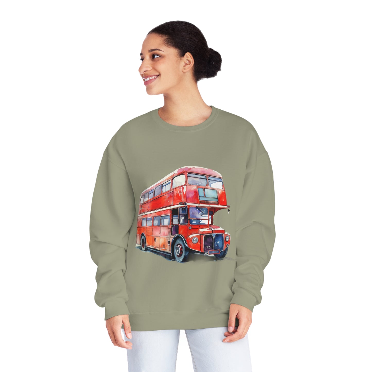 Unisex NuBlend® Crewneck Sweatshirt - Rolling Through History - The British Red Bus