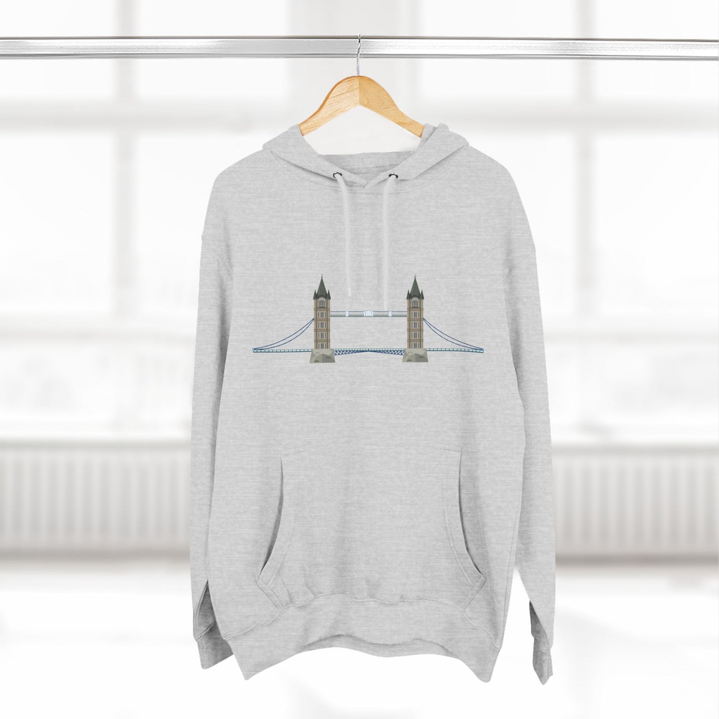 Tower Bridge - Iconic London Relaxed Three-Panel Fleece Hoodie
