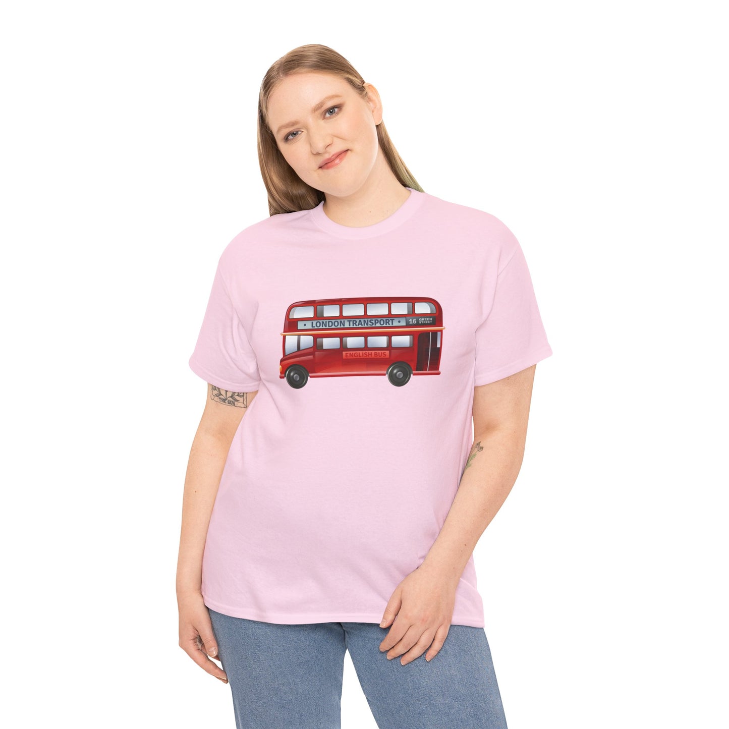 Unisex Heavy Cotton Tee - London Iconic Transport English Bus