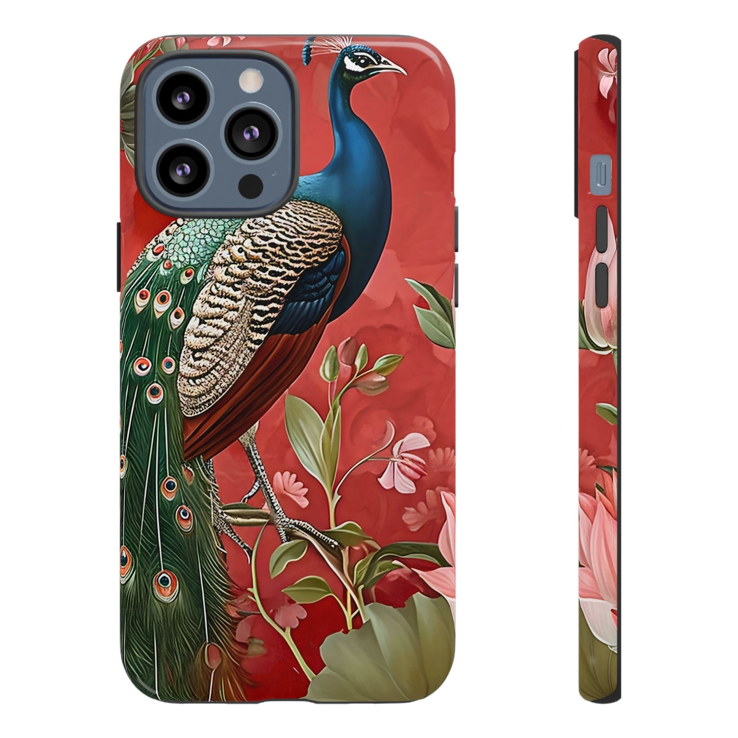 Peacock Tough Phone Case | Stylish Phone Cover, Unique Gift for Nature Lovers, Phone Accessory, Vibrant Floral Design