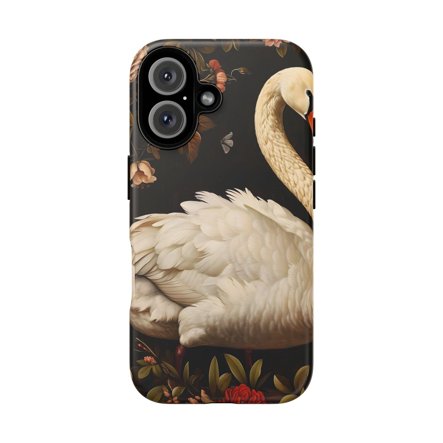 Elegant Swan Phone Case, Artistic Mobile Cover, Floral Phone Protector, Stylish Gift for Her, Modern Phone Accessory