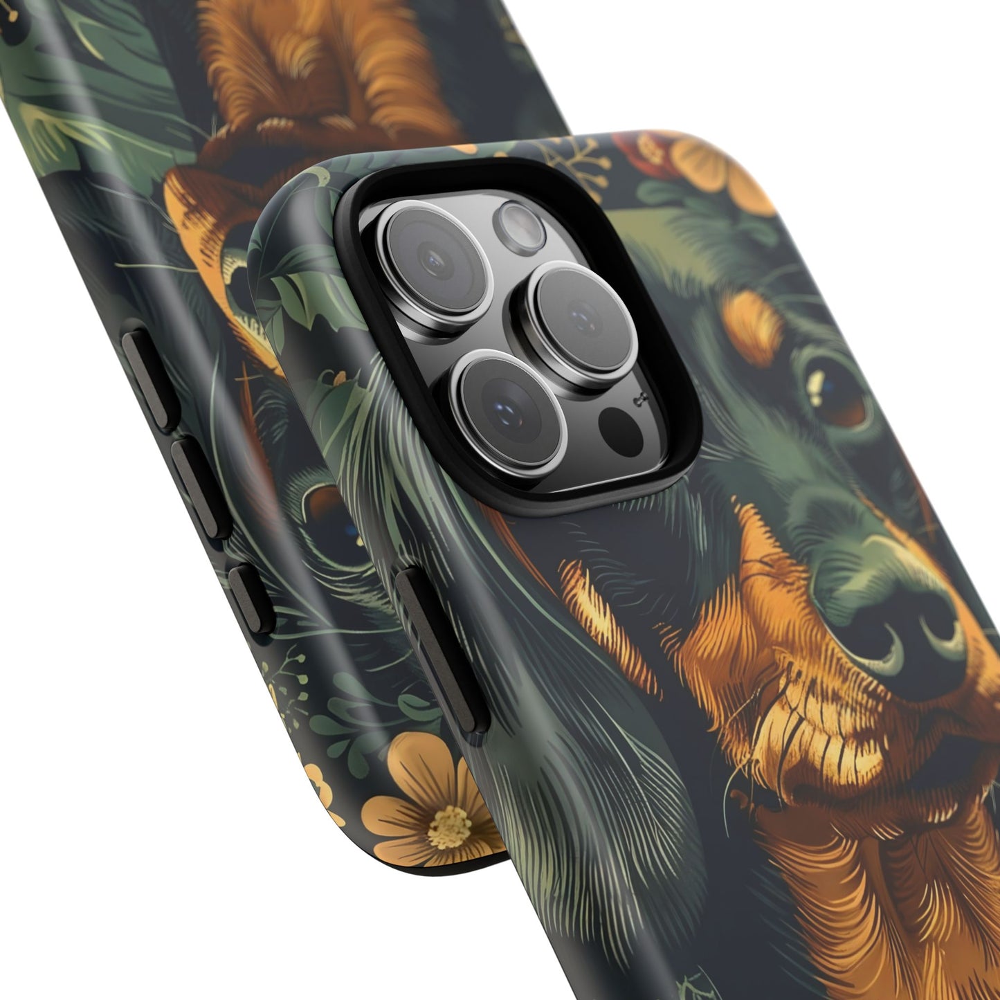 Dachshund Phone Case, Floral Pet Phone Cover, Dog Lover Gift, Tough Phone Case, Custom Dachshund Design, Unique Dog Owner Accessory