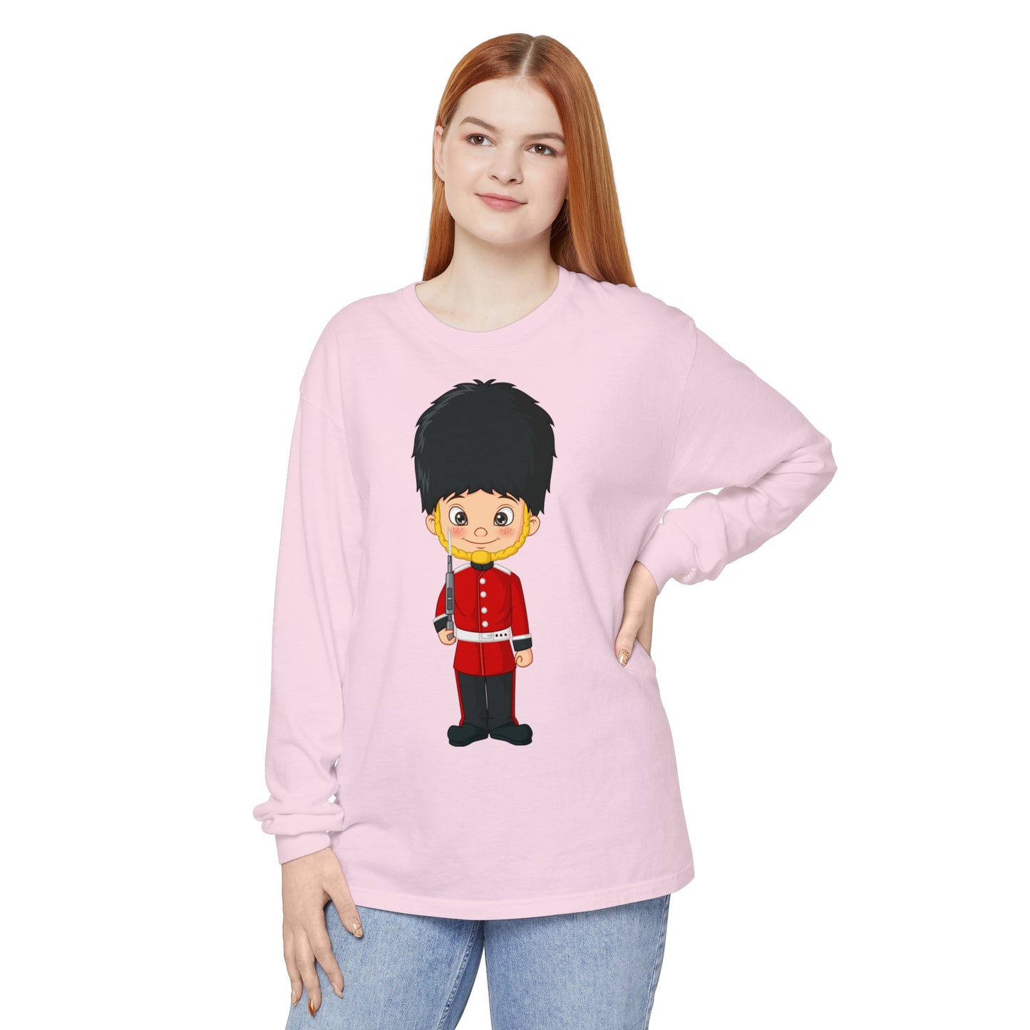 Unisex Garment-dyed Long Sleeve T-Shirt - Cornwall’s Prid - Red Jacket at the Army Museum