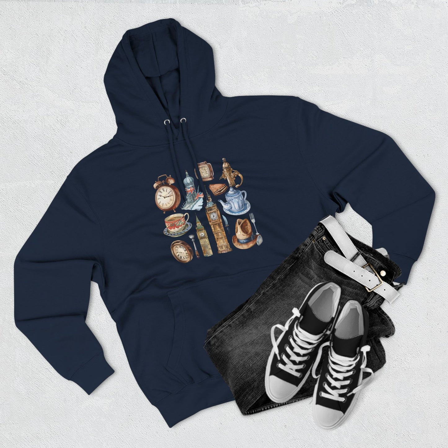 Vintage England Iconic Three-Panel Fleece Hoodie