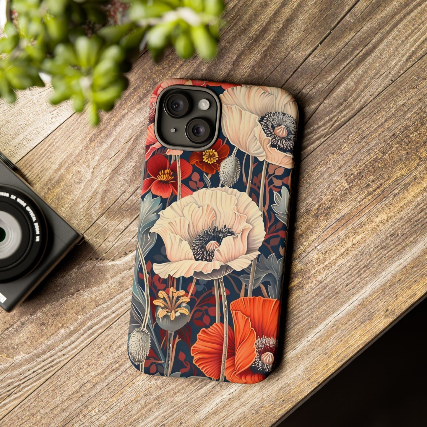Floral iPhone Case, Tough Phone Cover, Artistic Protection, Flower Design, Unique Gift for Her, Phone Accessory, Trendy Tech