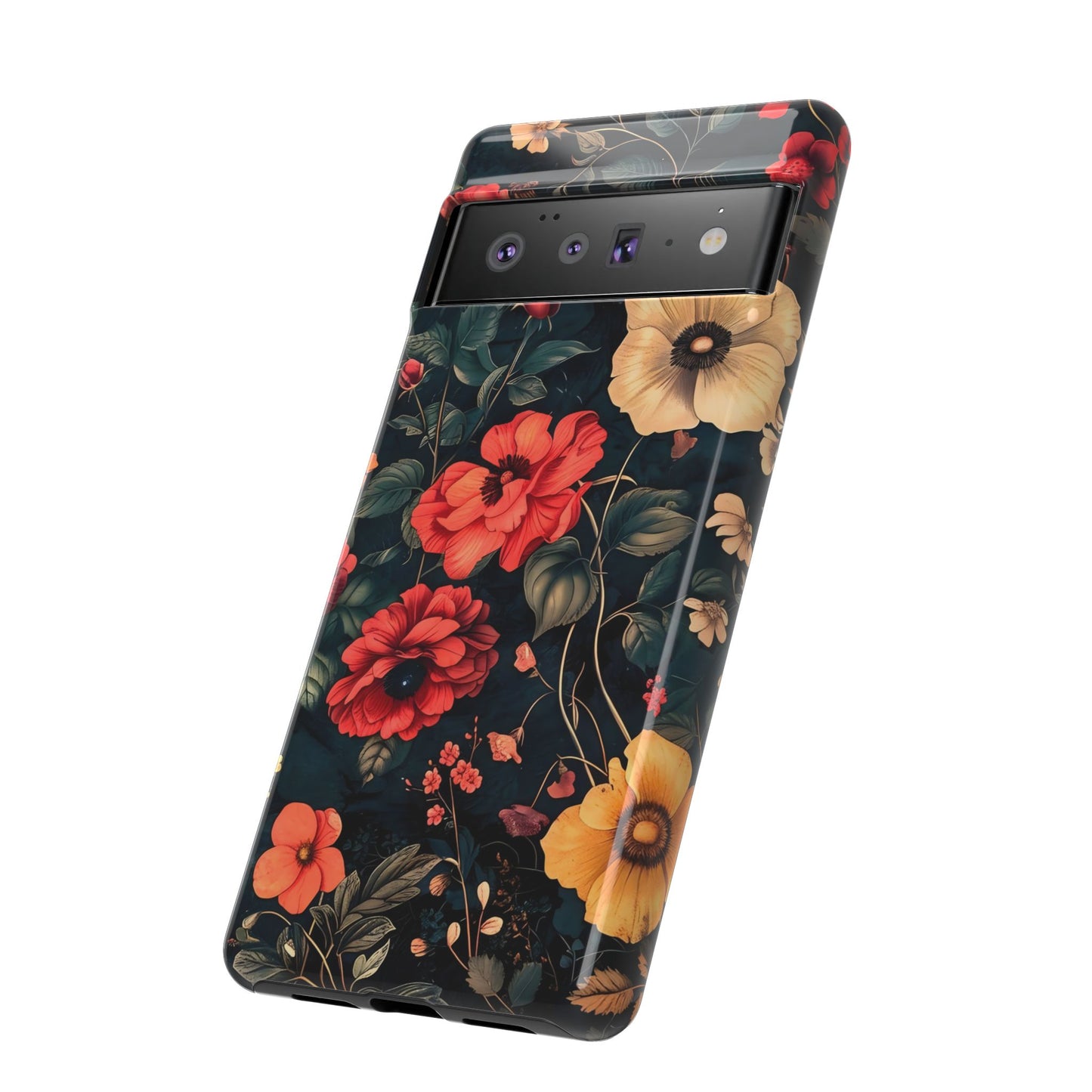 Floral Phone Case, Tough Cases, Flower Motif, Protective Cover, Gift for Her, Floral Design, Spring Accessory