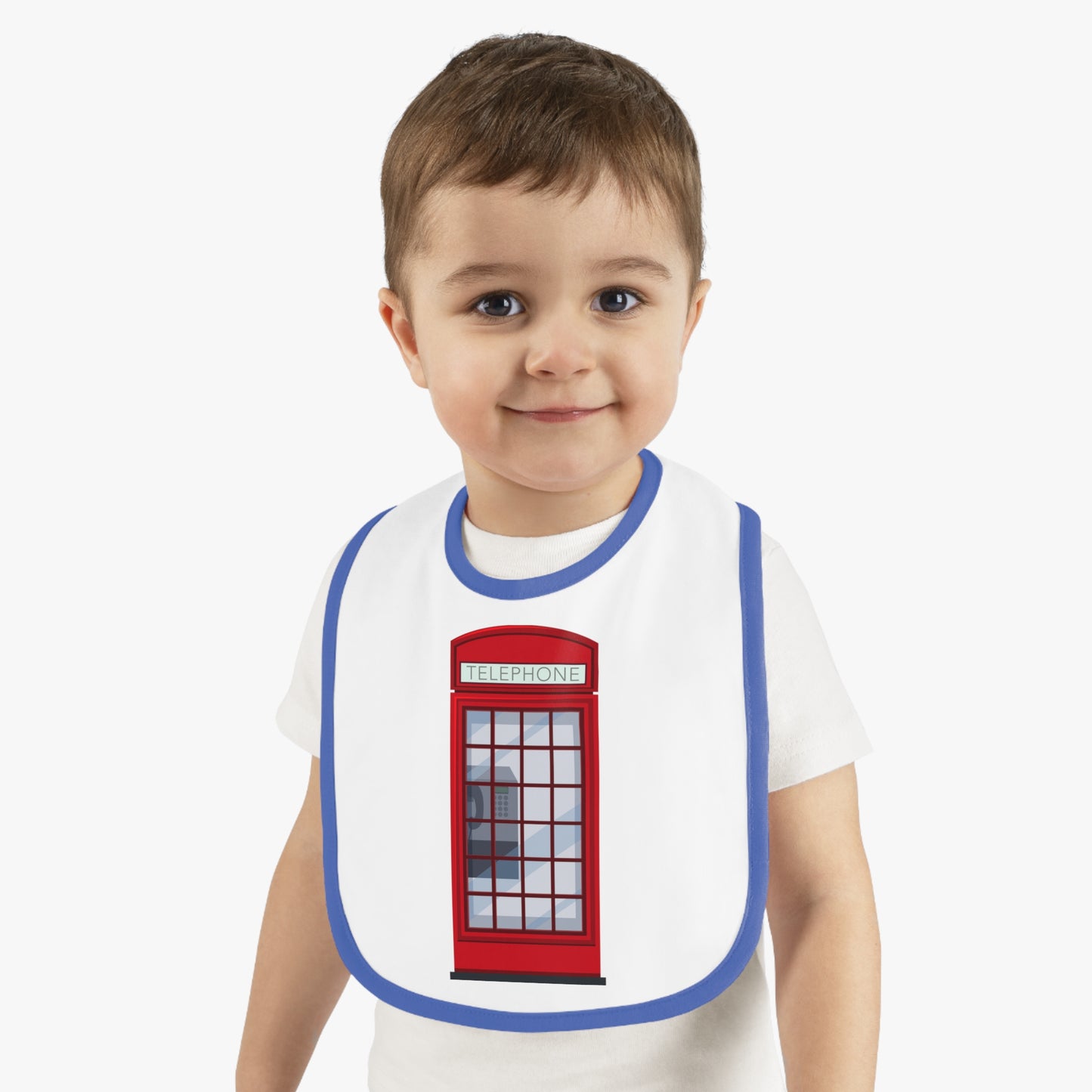 Red Phone Booth Baby Bib, Fun Baby Accessory, Unique Baby Gift, Newborn Essential, Baby Shower Present