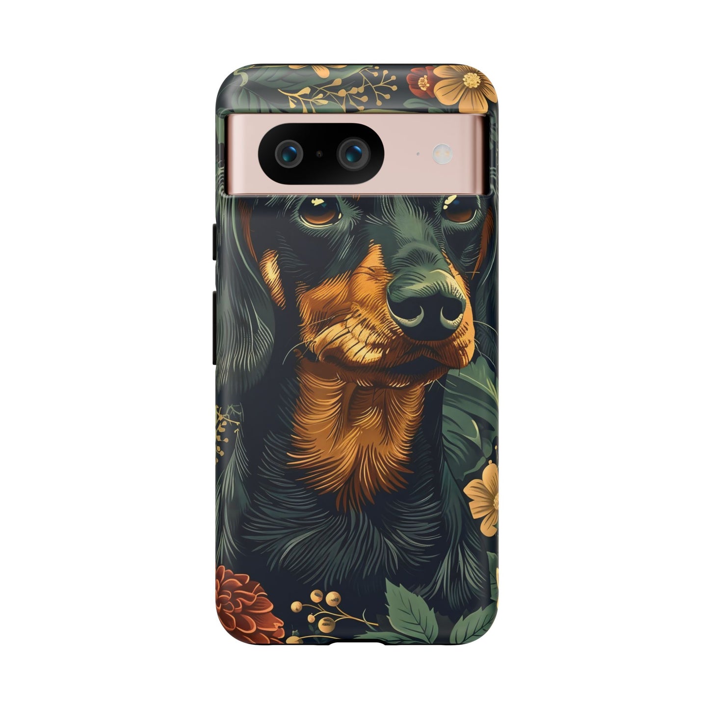 Dachshund Phone Case, Floral Pet Phone Cover, Dog Lover Gift, Tough Phone Case, Custom Dachshund Design, Unique Dog Owner Accessory