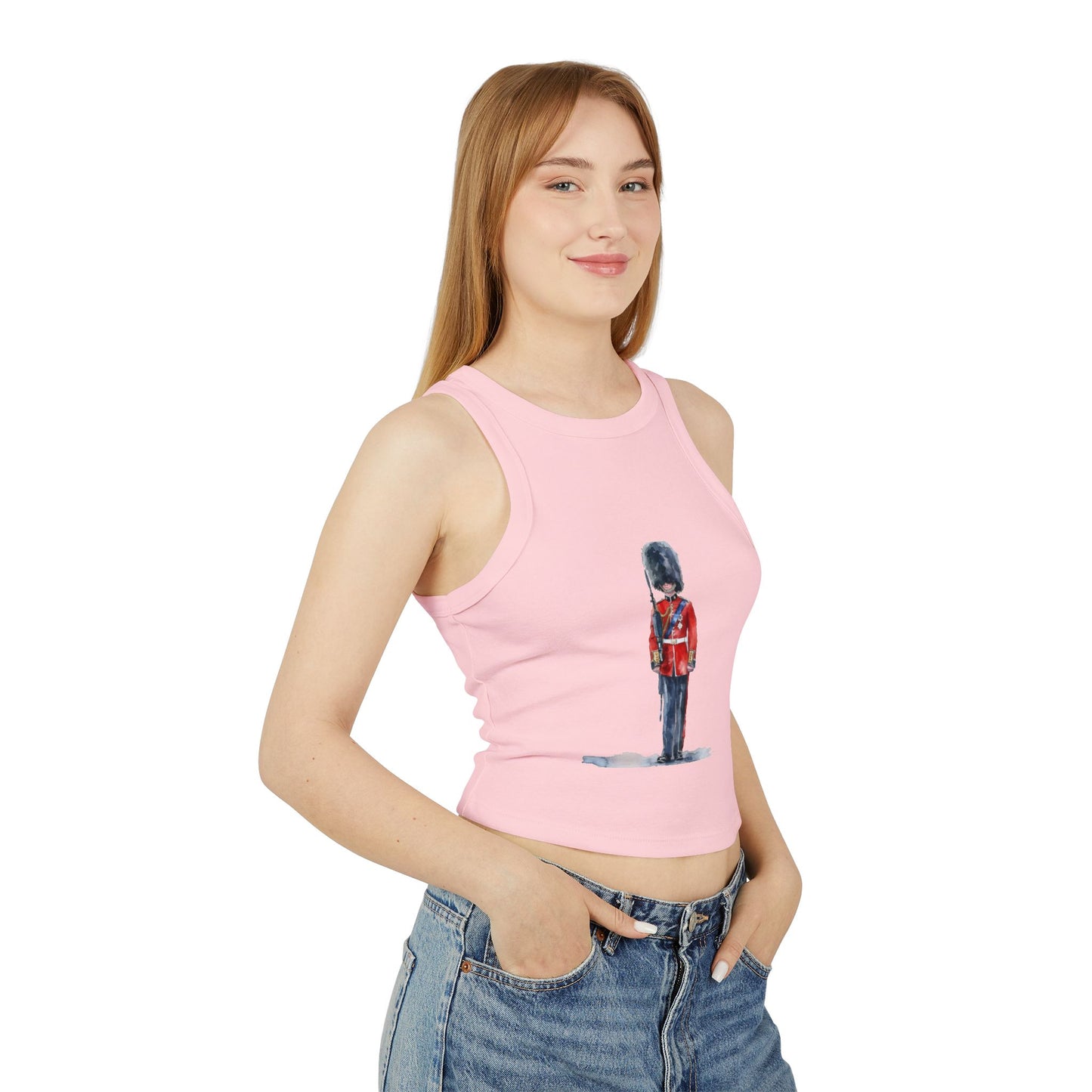 Women's Micro Rib Racer Tank Top - British Royal Guard - Iconic Symbol of Tradition and Honor