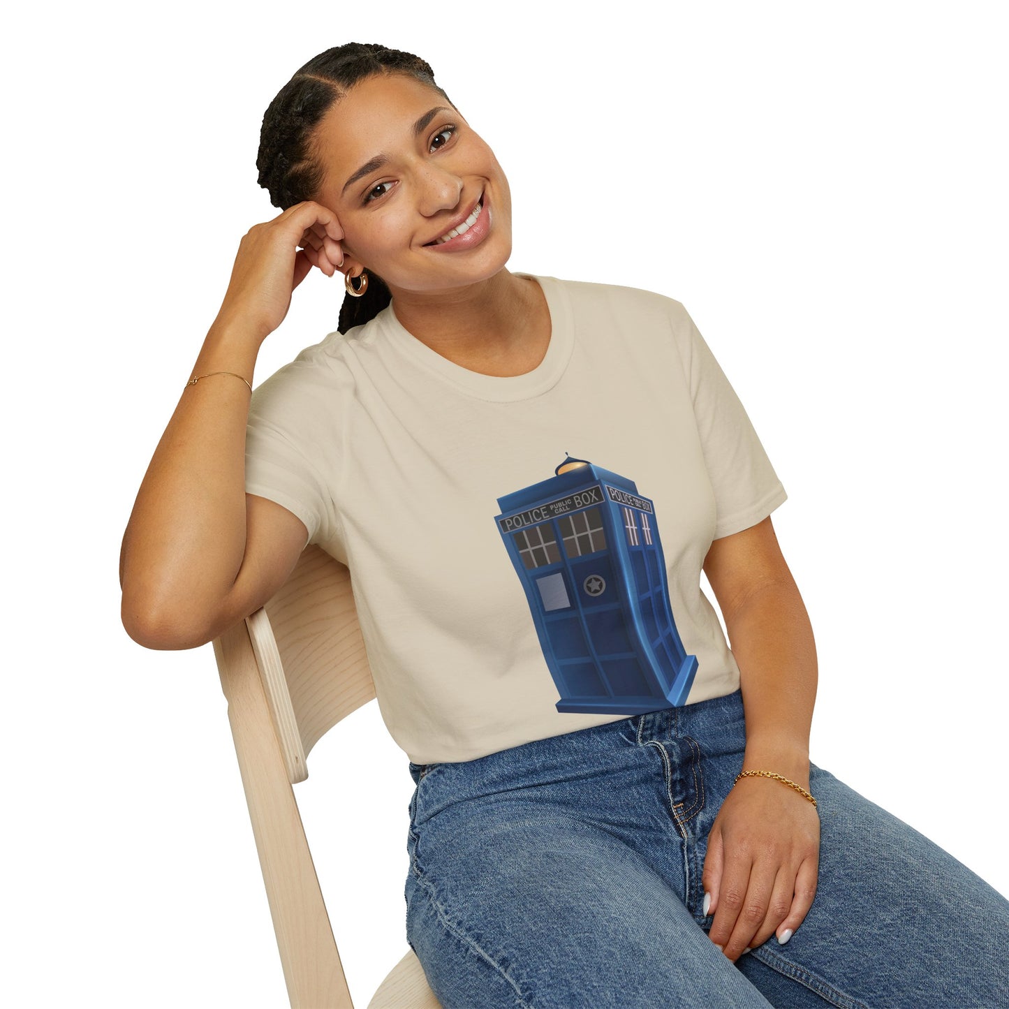 Unisex Softstyle T-Shirt - British Police Public Call Box - Iconic TARDIS