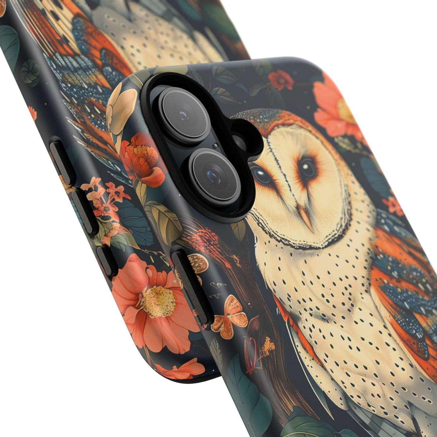 Owl Floral Phone Case - Tough Cases, Nature Lover Gift, Cute Protection, Floral Design, Bird Aesthetic, Animal Lover