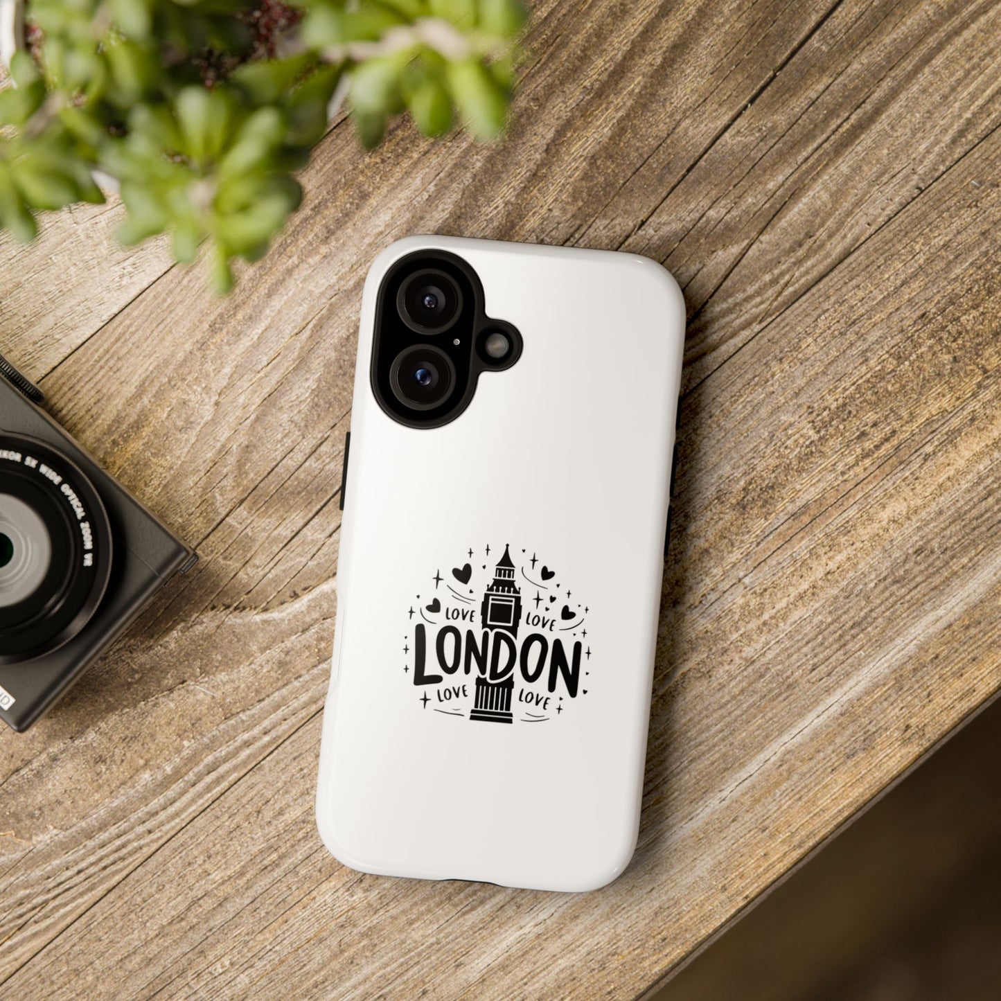 London Love iPhone Case | Tough Cases, London Theme, Gift for Travelers, Unique Phone Accessory, Cute Tech Gifts